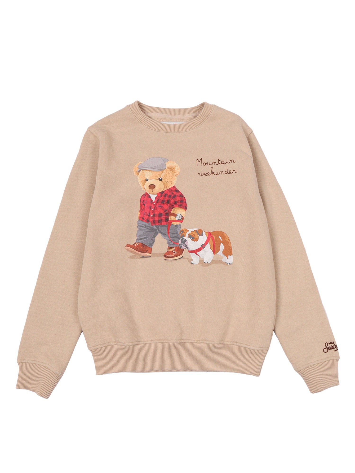 Hutton N-Weekender Bear 11 Emb Beige Cotton Polyester Sweatshirt