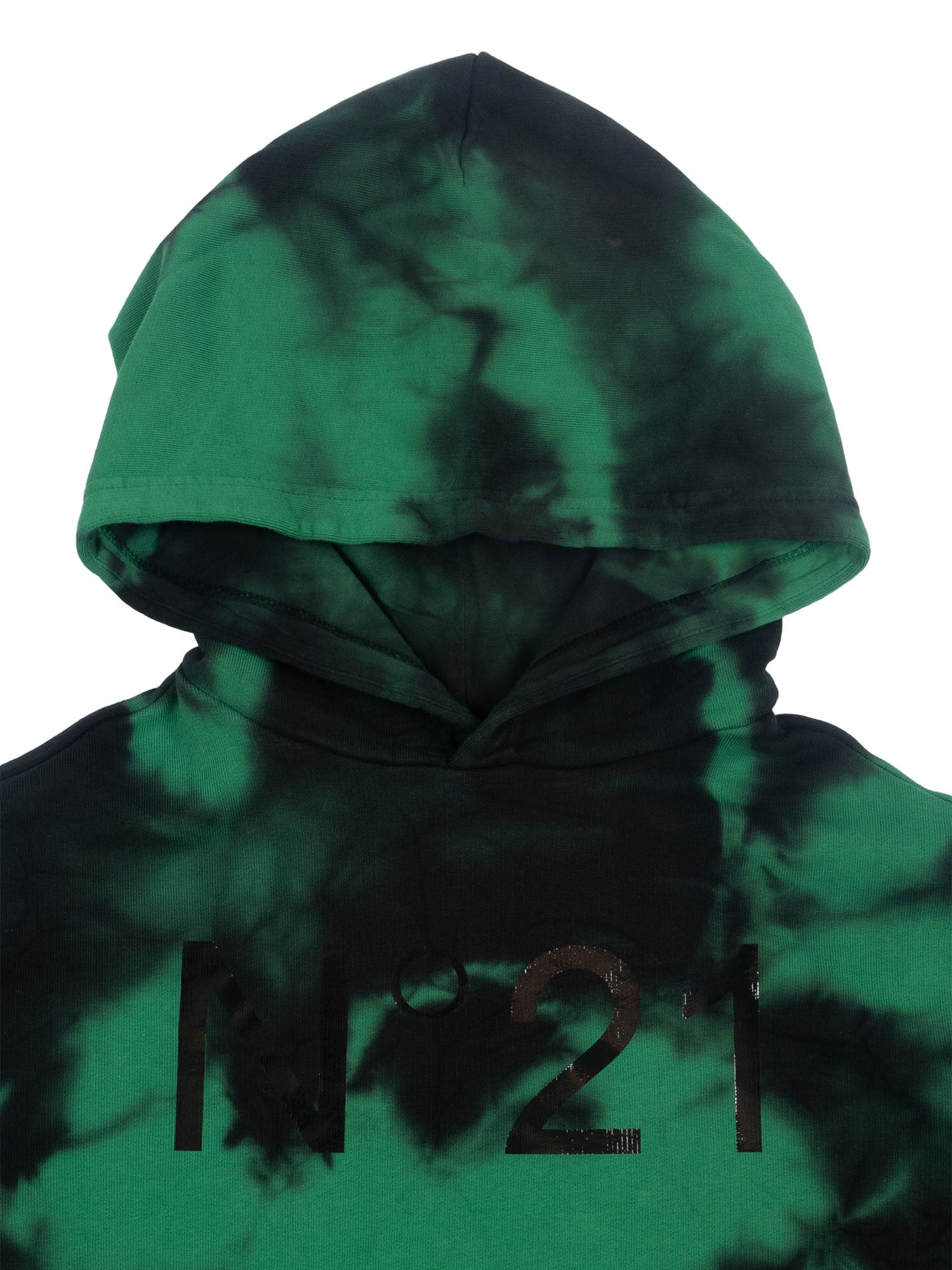 Sweaters Green Cotton Hood Crewneck