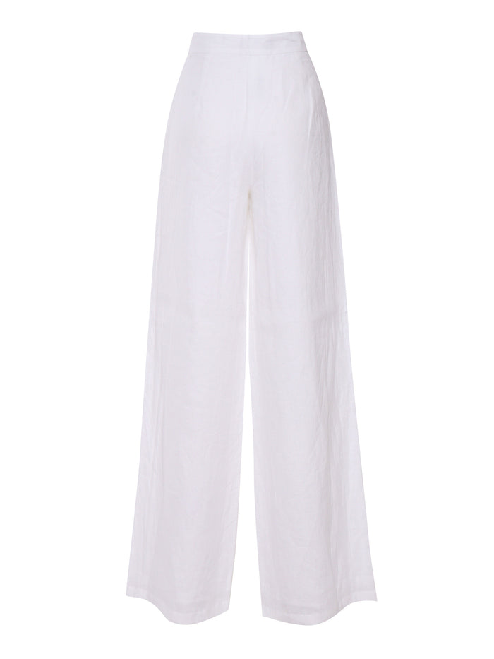 Garibo Long Trouser White Flaxlinen Lining Cotton
