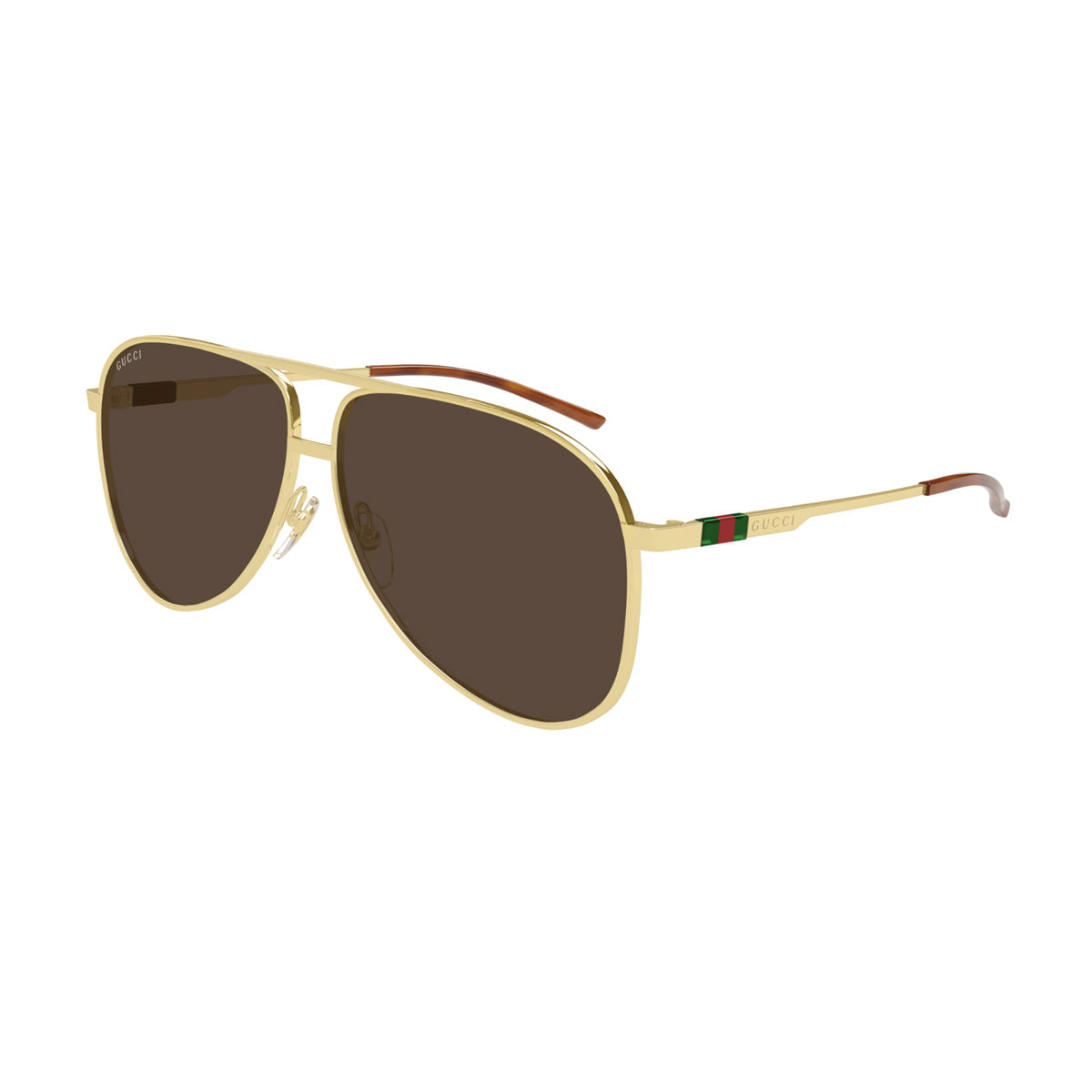 Gucci GG1677S Linea Web 002 Gold Brown Oro Metal Occhiali Da Sole