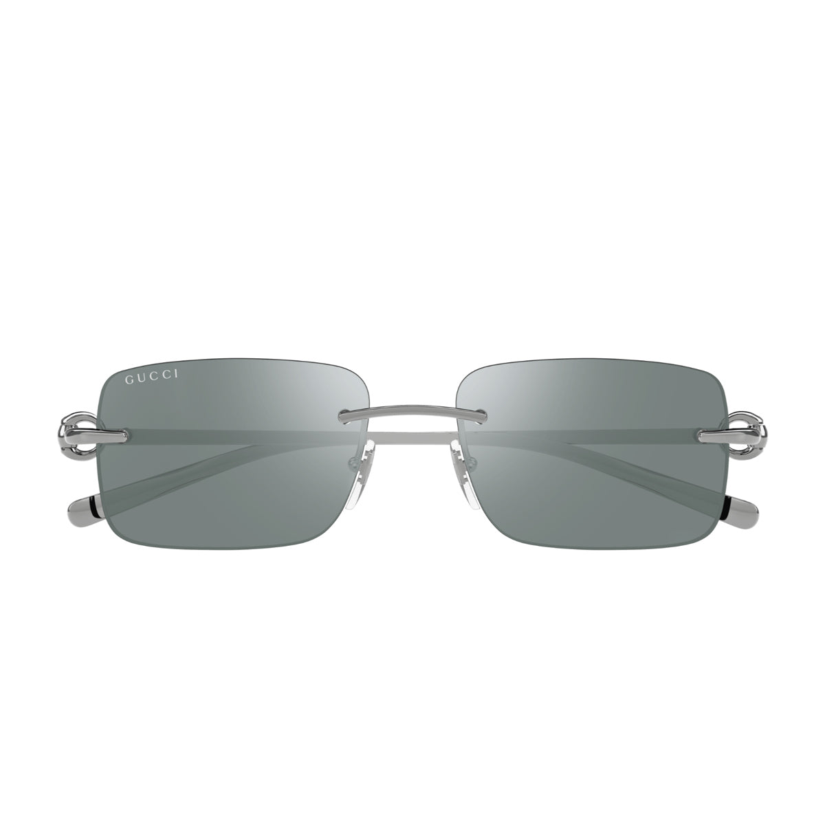 Gucci GG1703S Linea Horsebit 002 Silver Green Argento Metal Occhiali Da Sole
