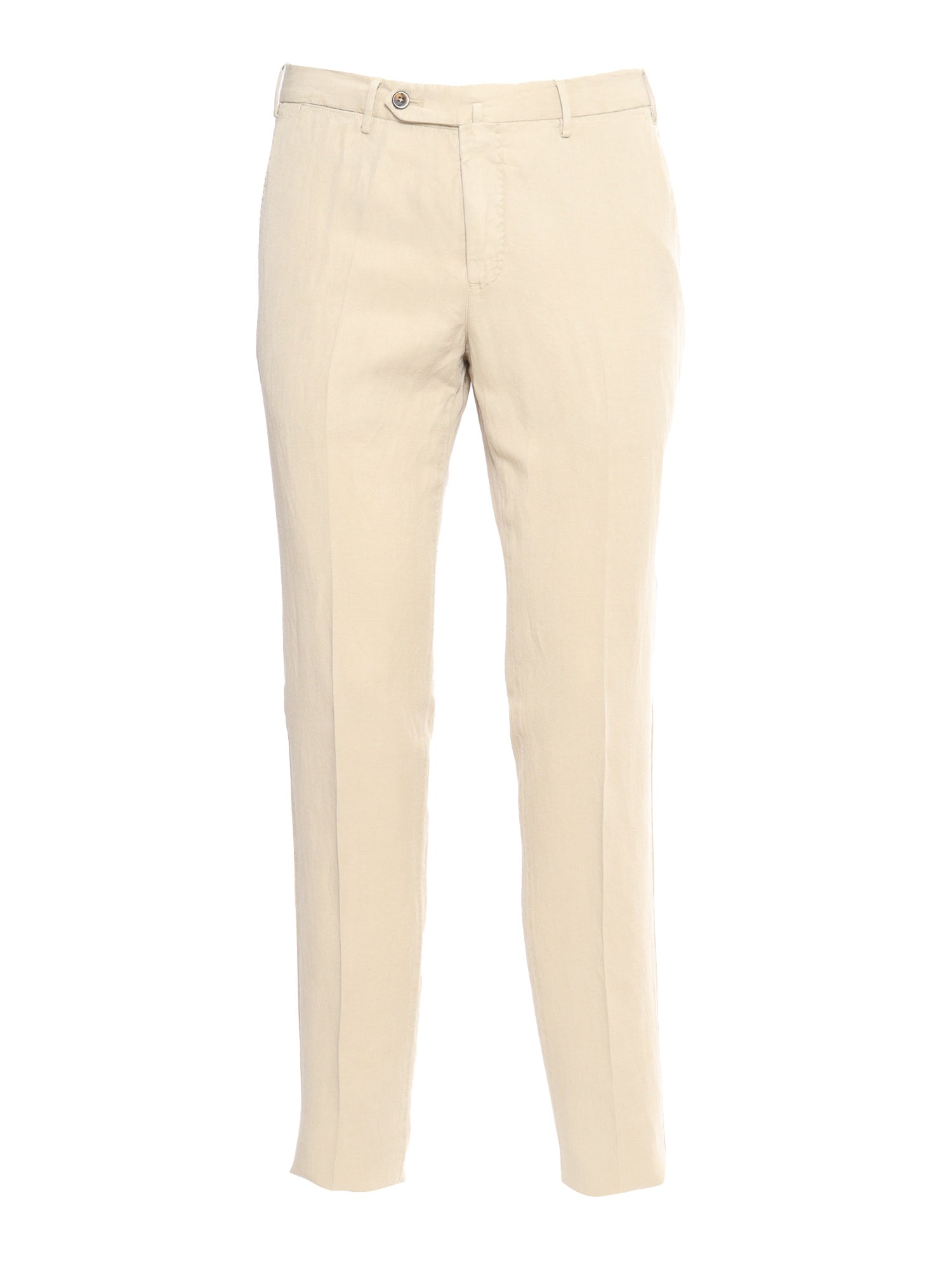Beige slim trousers Lyocell Linen Cotton Pant