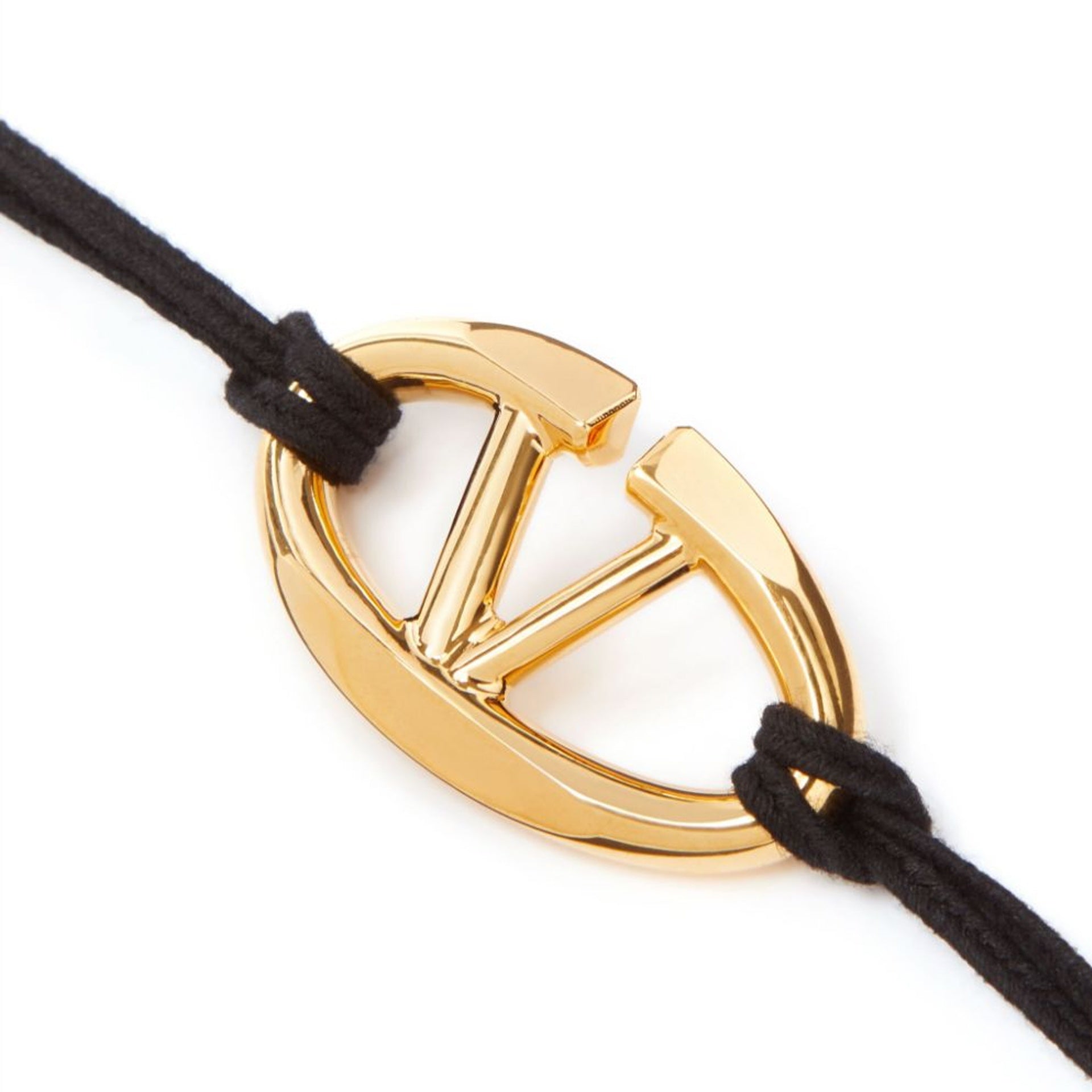 Garavani V-Logo Cotton Bracelet Black