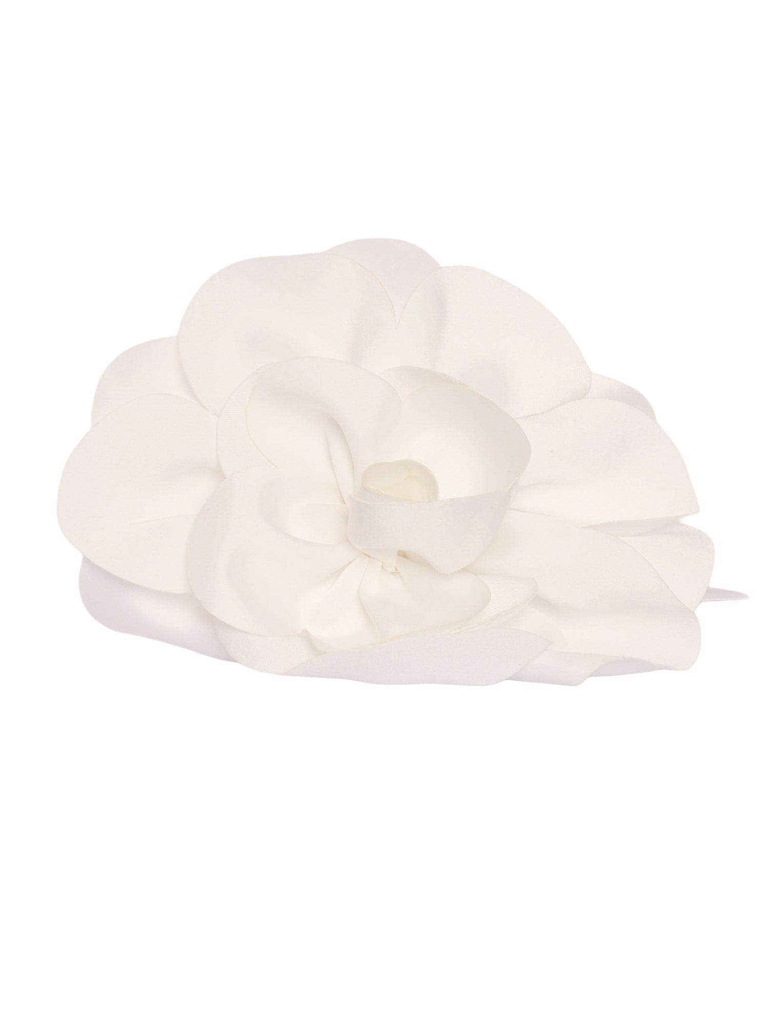Satin headband with flower White