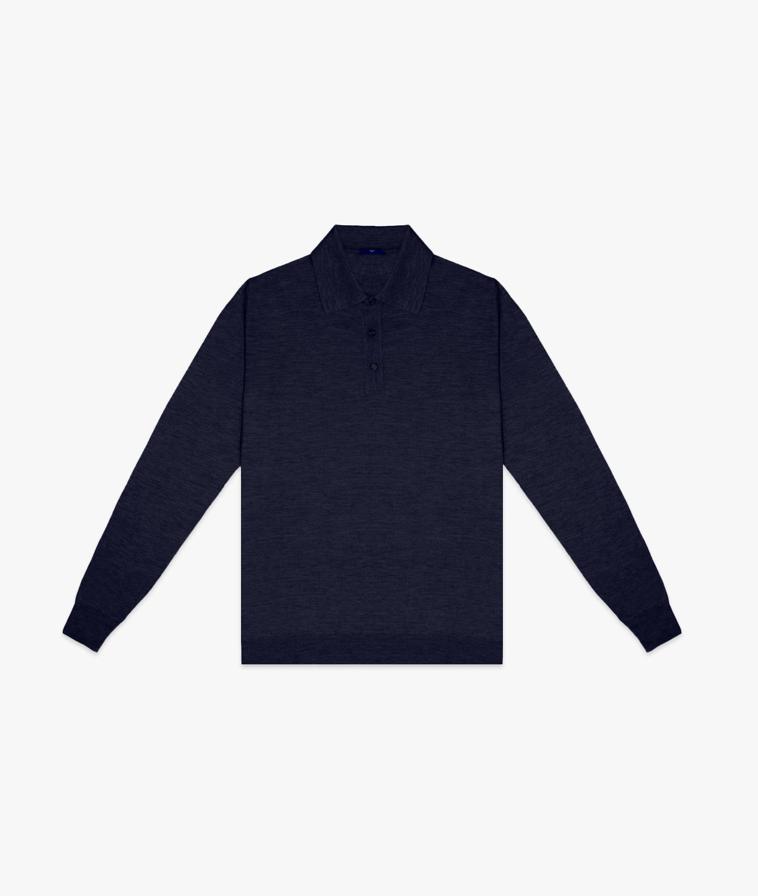 Cashmere And Silk Polo Shirt Vienna Blue Pullover M/lunga