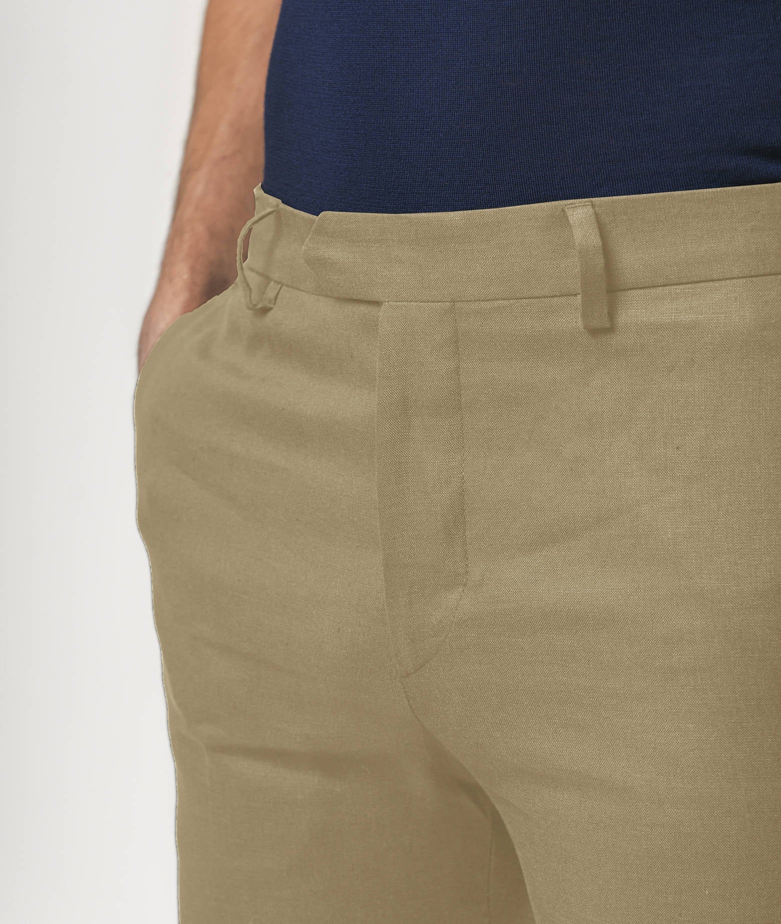 Linen Trousers Marbella Navy No Pinces