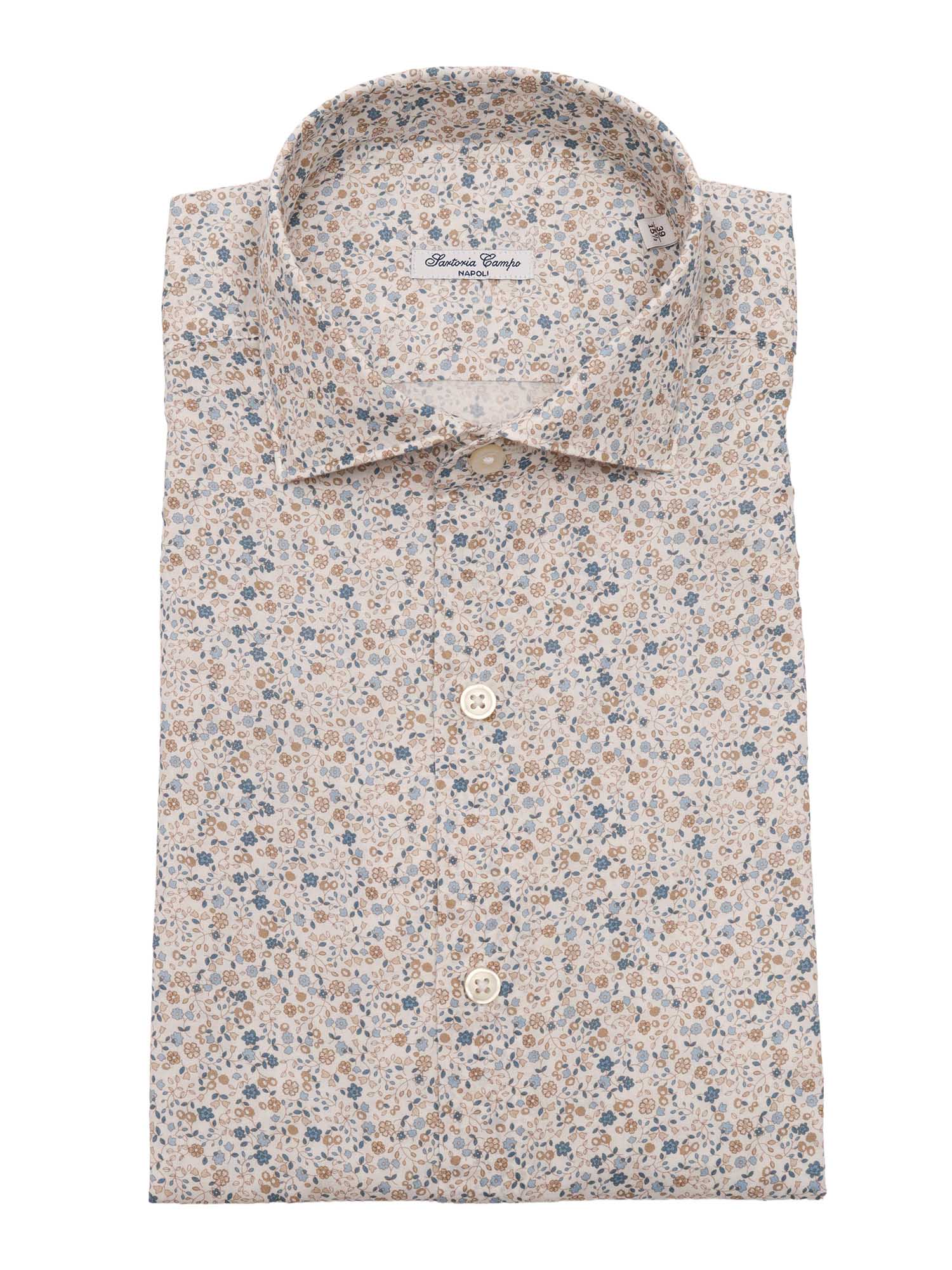 Mens Shirt Beige Cotton