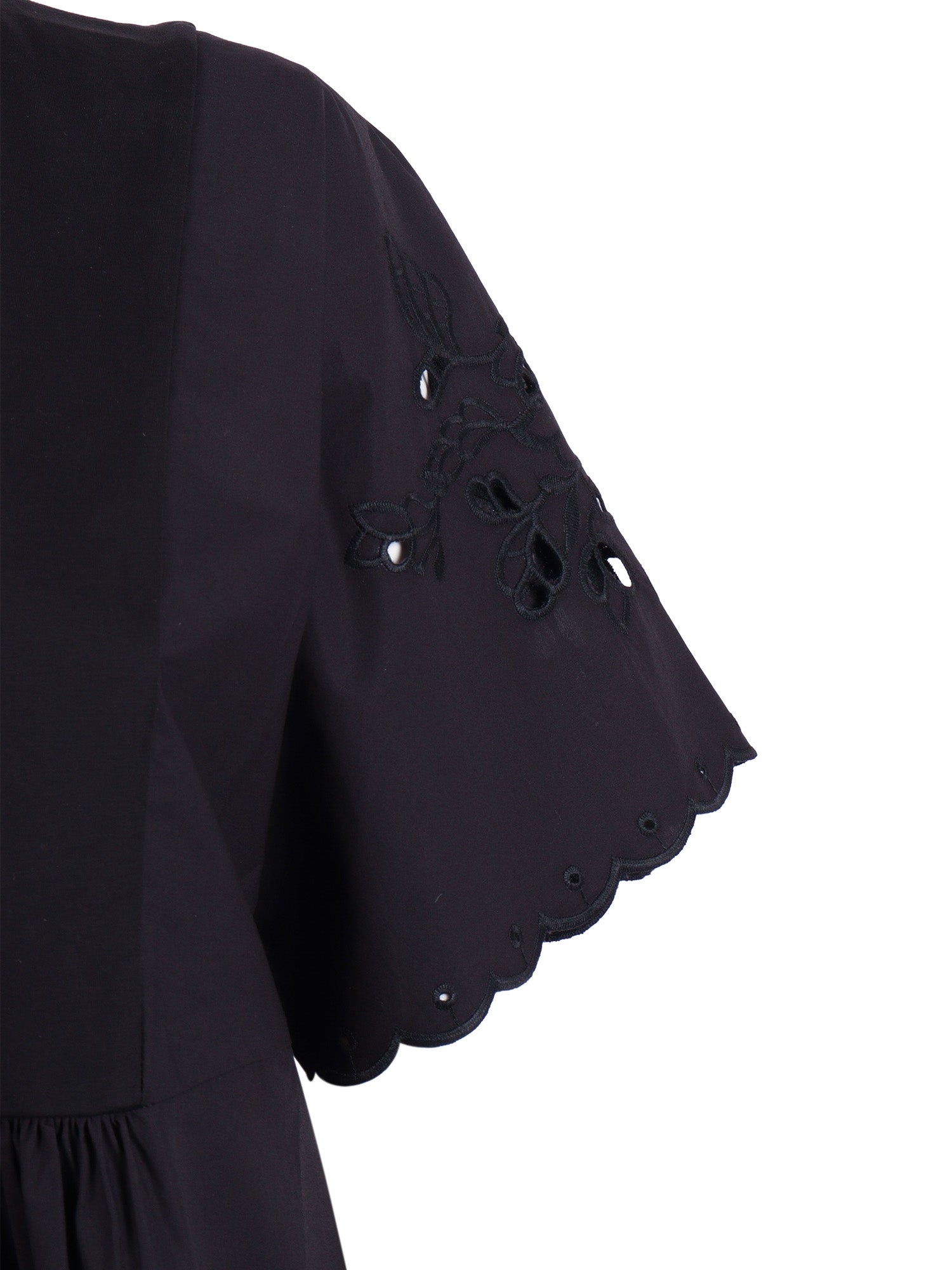 Dress Black Cotton Midi