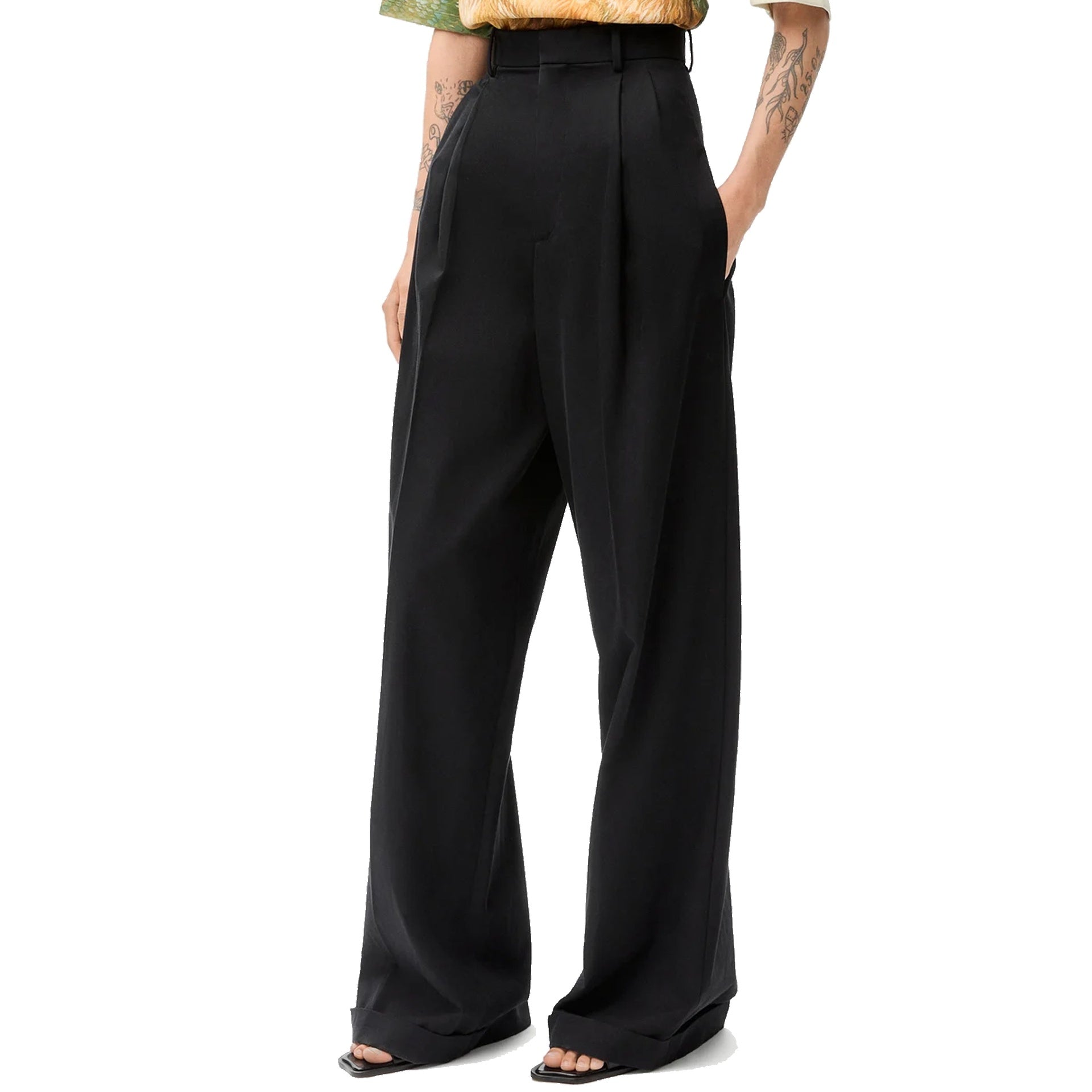 Loewe Cotton And Silk Pants Black