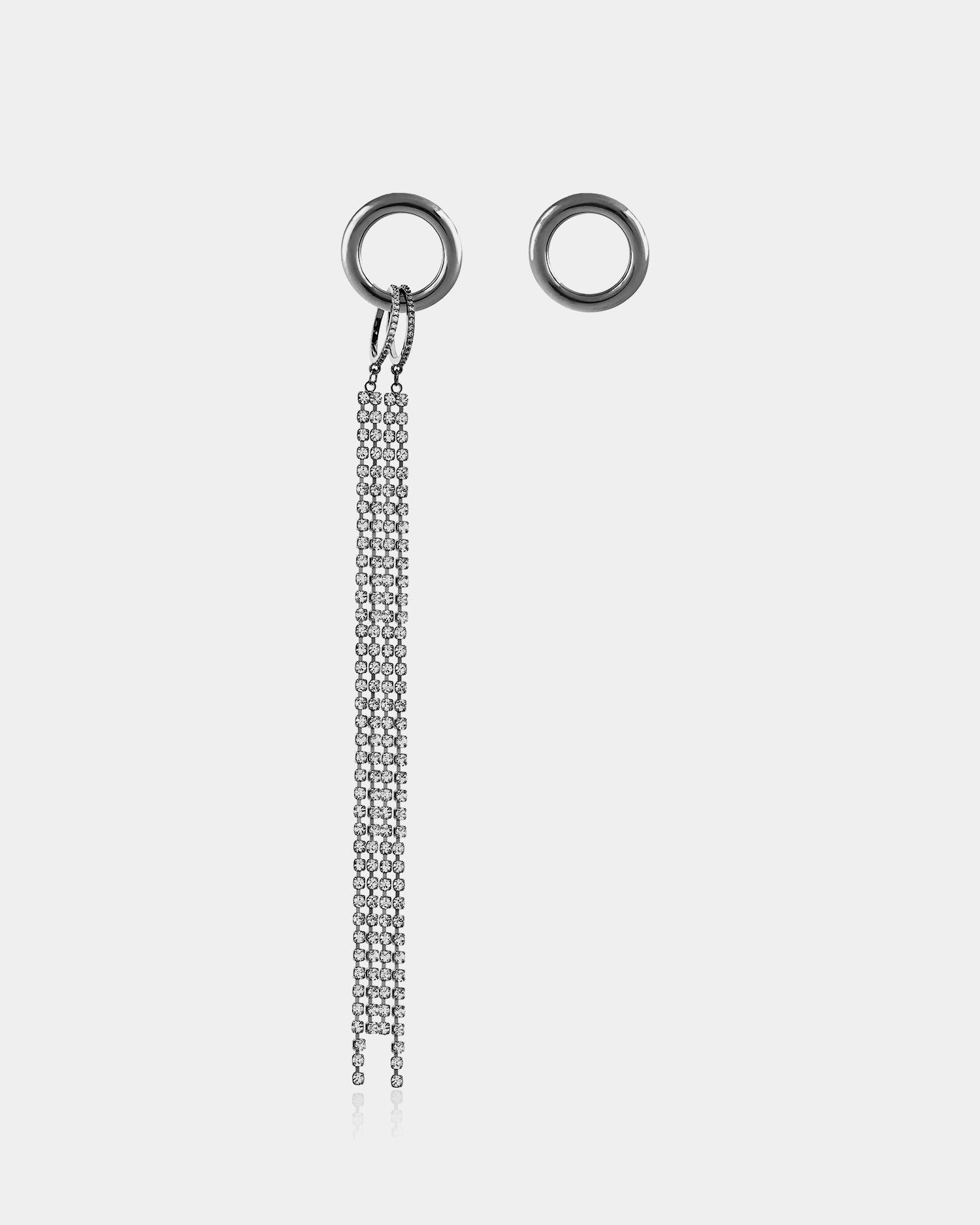 Earring Carre Ruthenium __single__ Earrings
