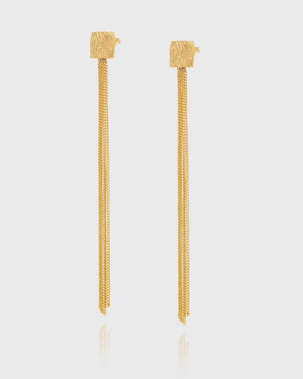 Earring Long Daisy Gold Earrings