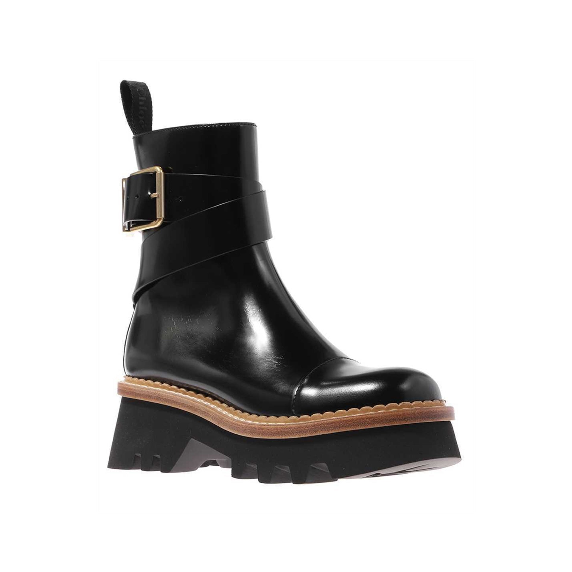 Chloé Owena Leather Boots Black Calf