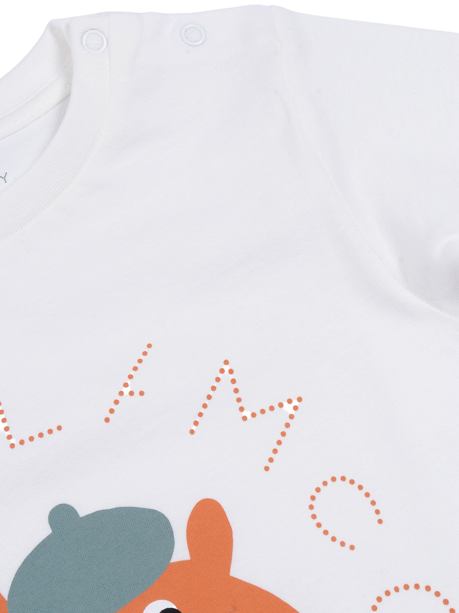 T-Shirt-Top White Cotton Short Sleeves T-shirt