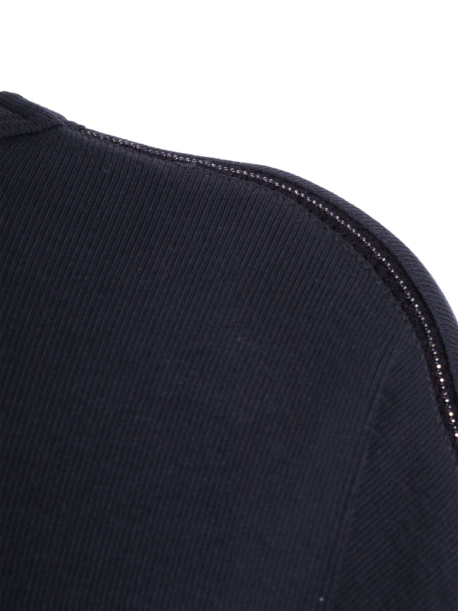 Ribbed Jersey T-Shirt With Knit Detail On Shoulder Blue Cotton Elastane