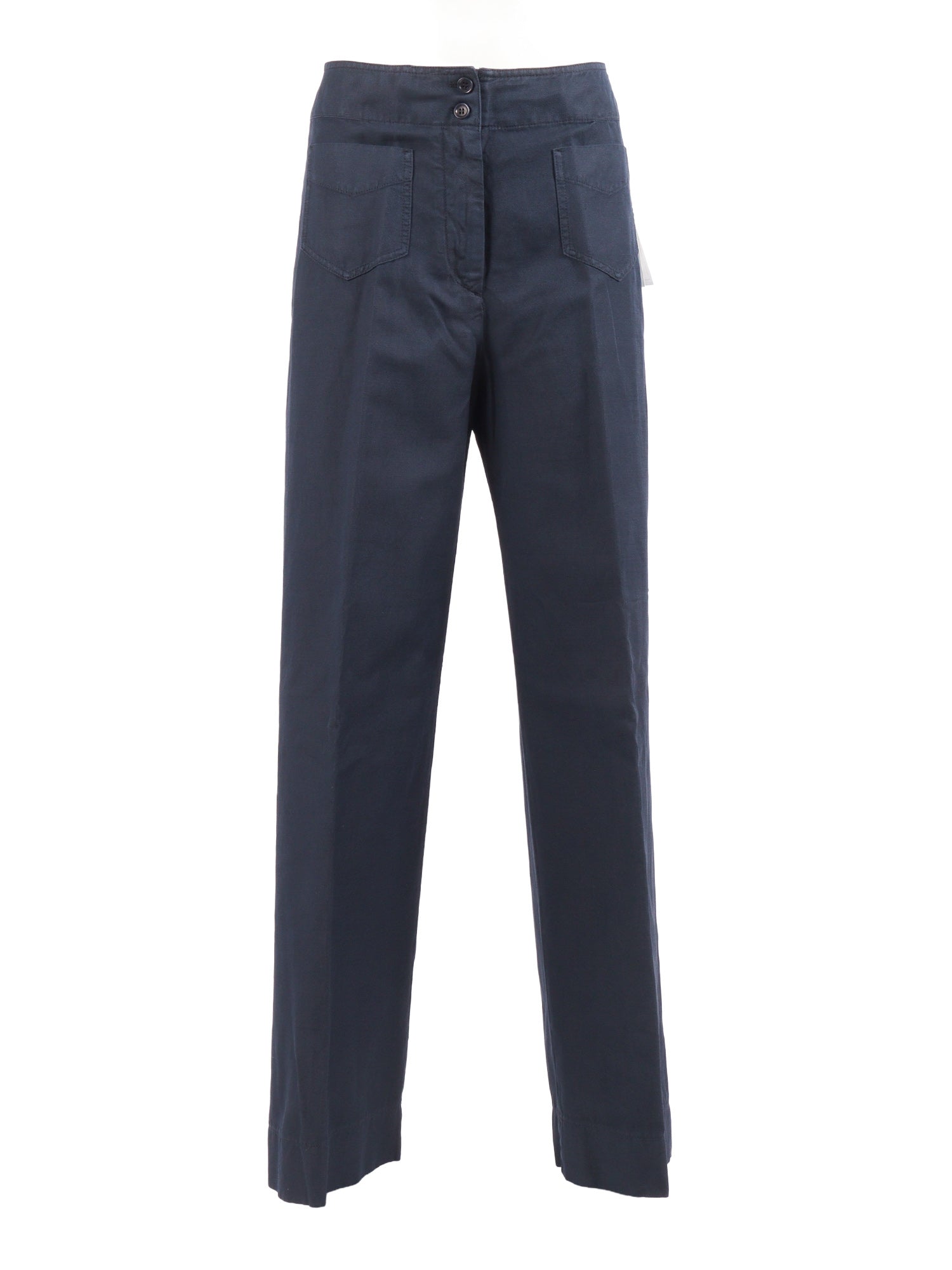 WOMAN PANTS Blue Cotton Linen