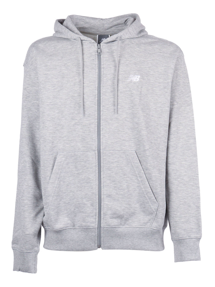 Sport Essentials Logo French Terry Full Zip - Athletic Grey Cotton Zipped Sweatshirt