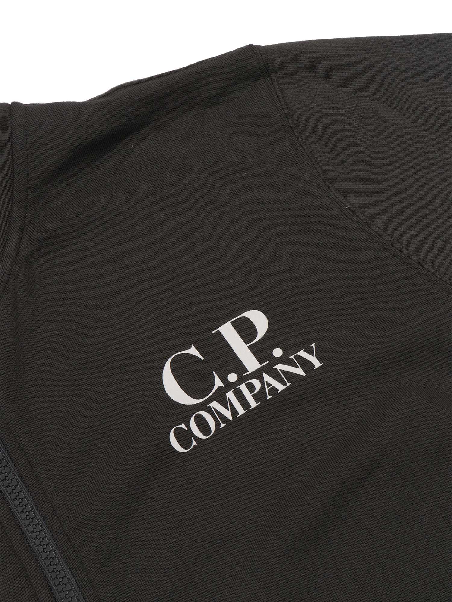 ZIPPED HOODIE Oil Blue Cotton Sweatshirt