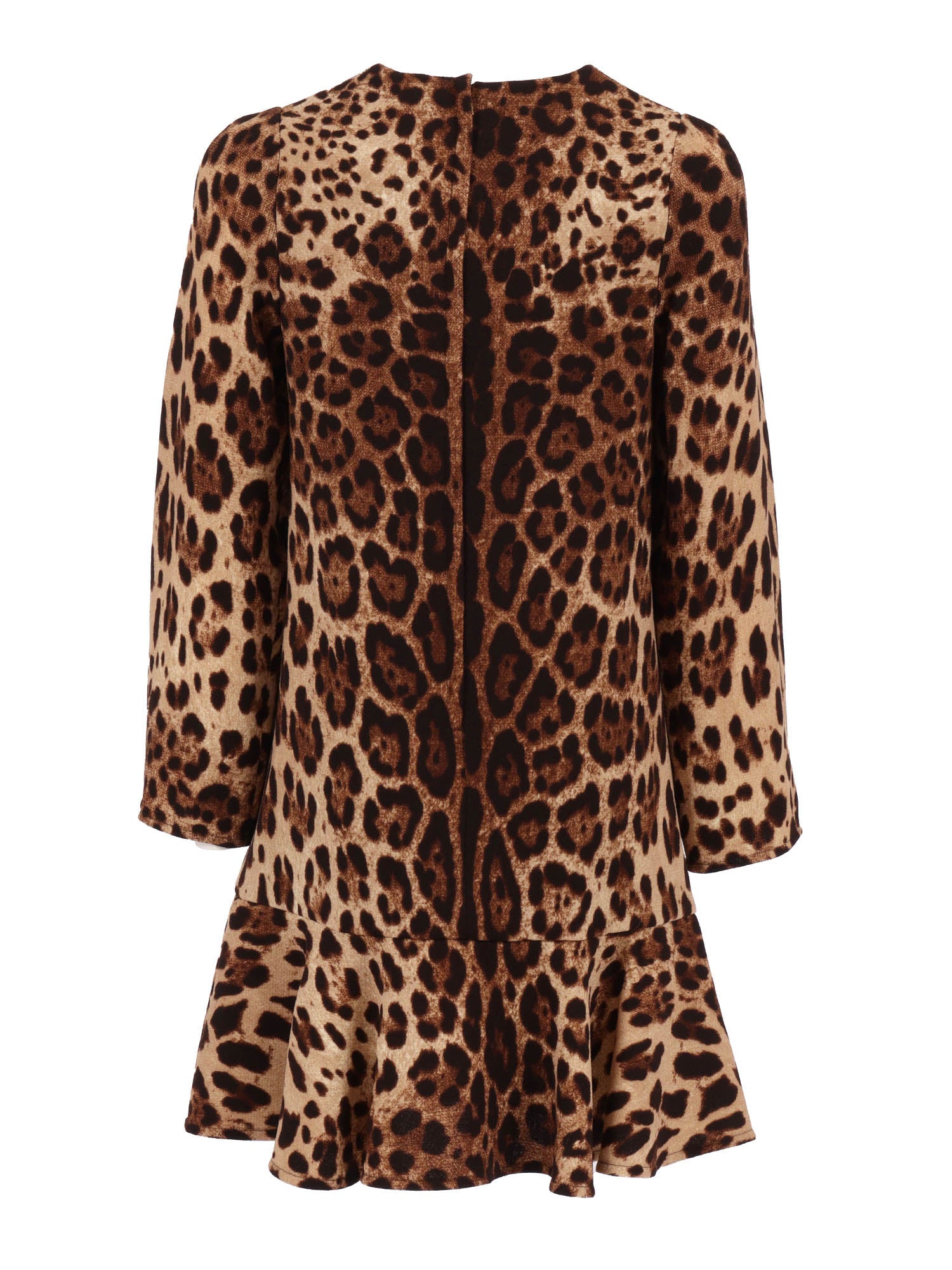 Long Sleeves Dress Brown Wool Lining Viscose