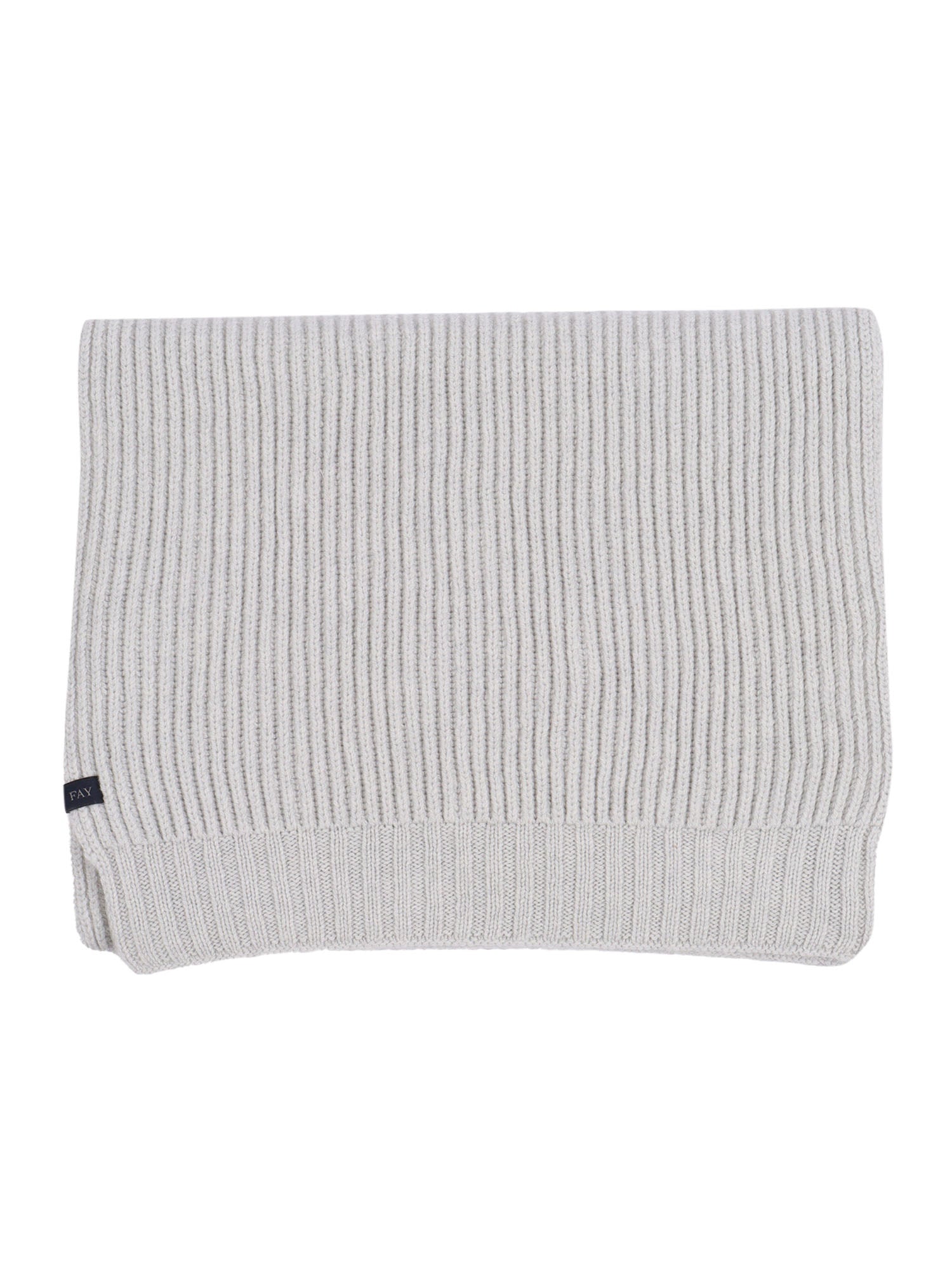 Ribbed Scarf Grey Virgin Wool