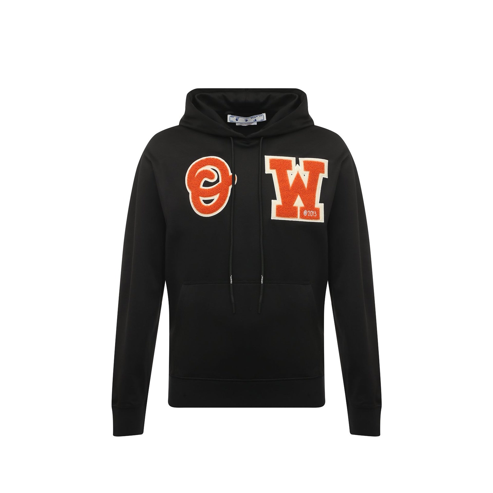 Off-White Hooded Logo Sweatshirt Black Cotton Elastane Polyamide