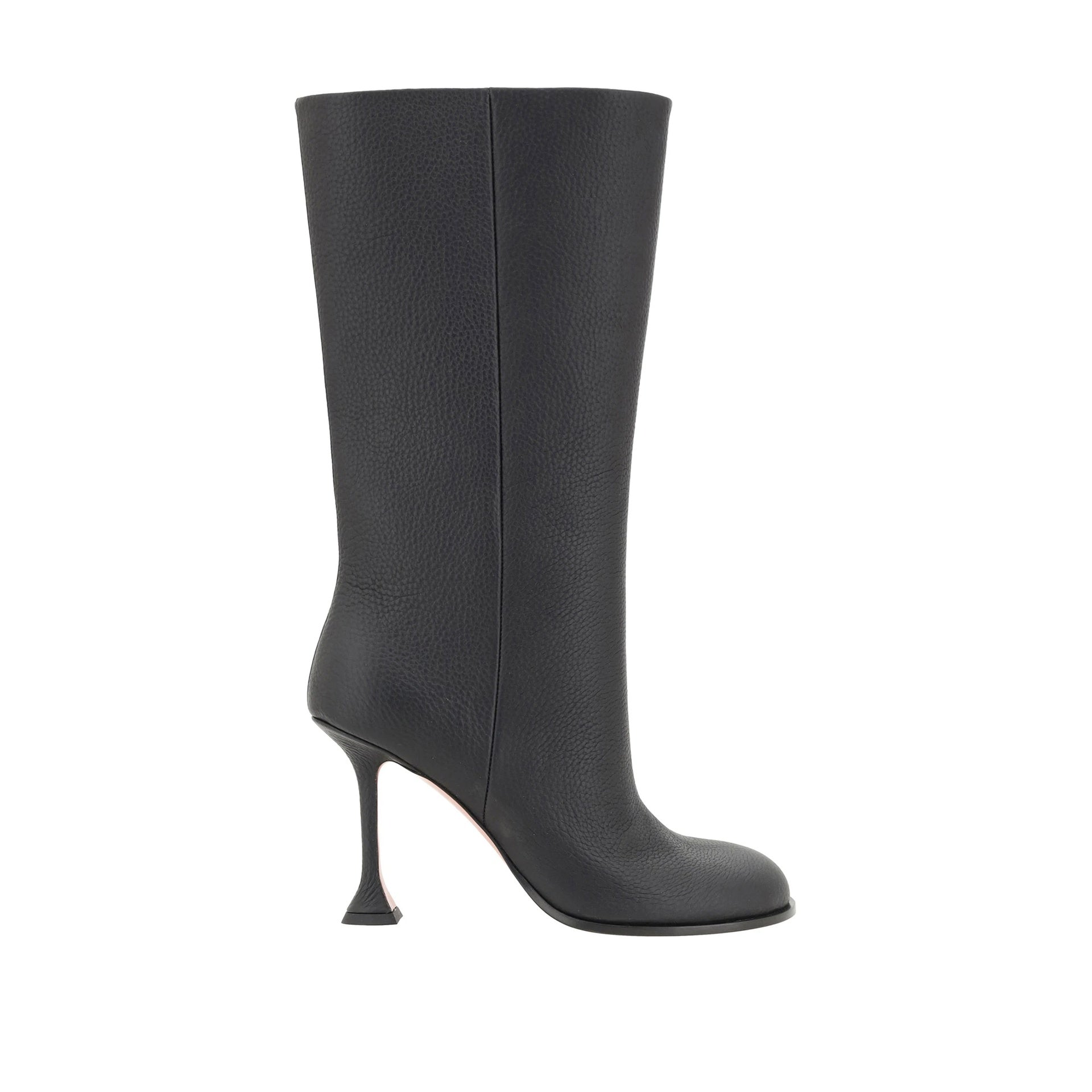 Amina Muaddi Liya Boots Black Calf Leather