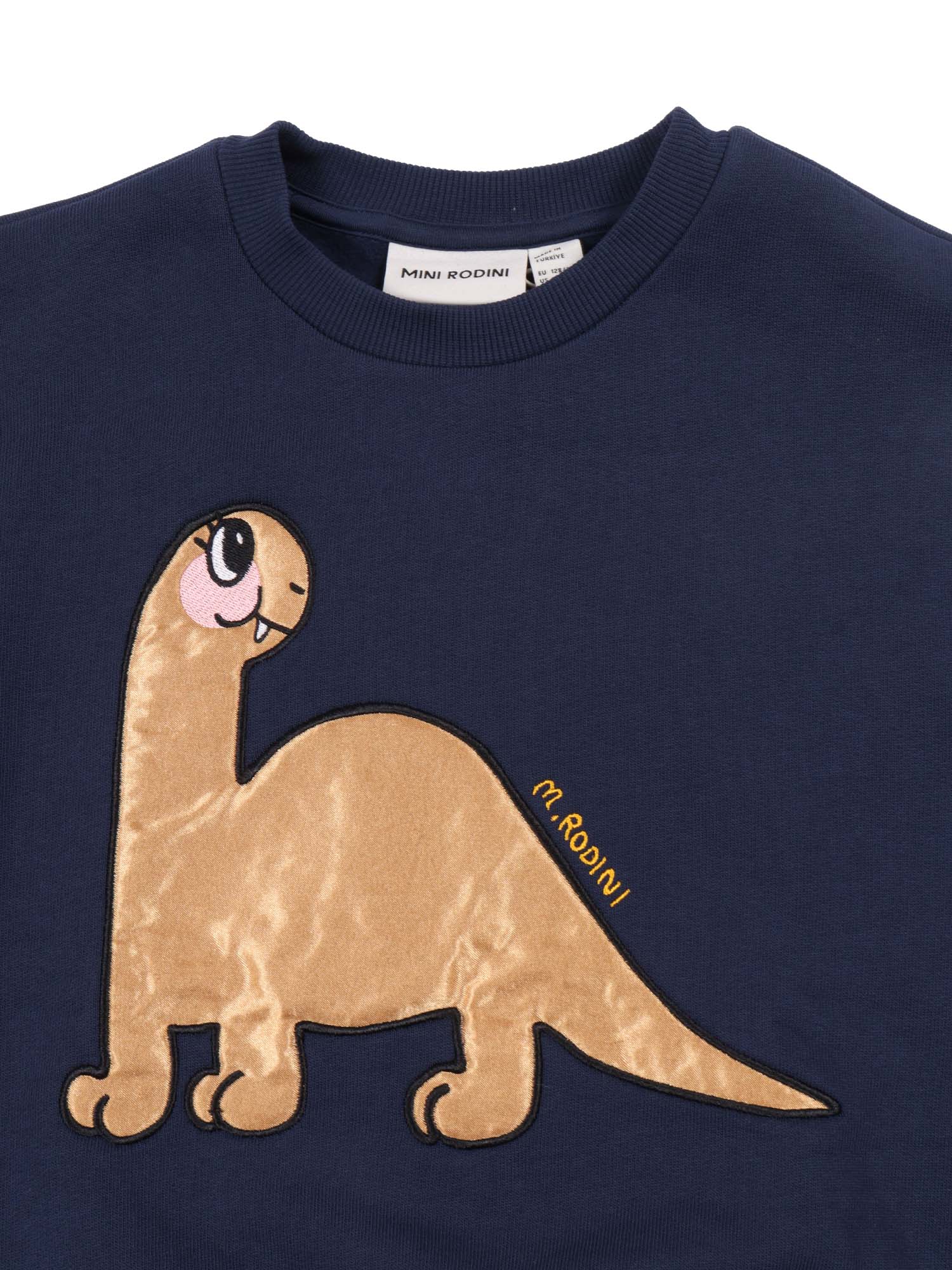 Dino Application Sweatshirt Blue Organic Cotton