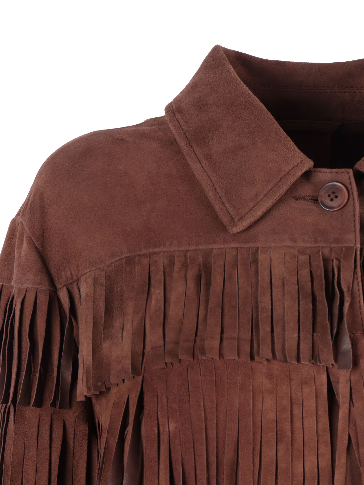 Woman Goat Suede Leather Jacket Brown Goatskin