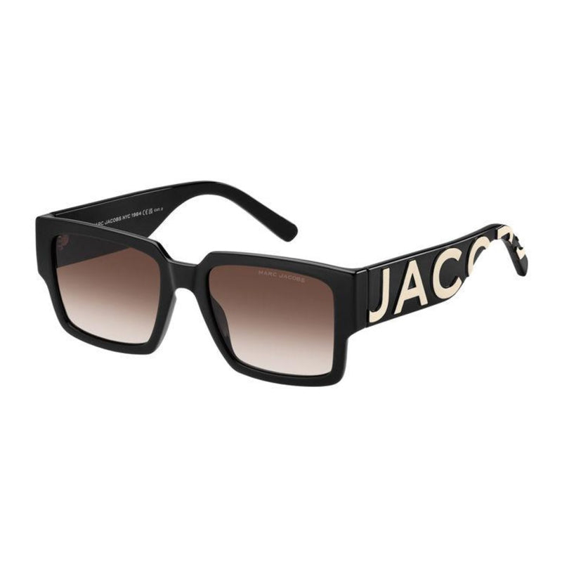 Marc Jacobs Sunglasses Square Full Rim, Black White Frame And Brown Gradient Lens Marc739-S080sha