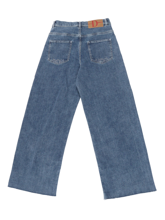 TROUSERS Blue Viscose Elastane Pant