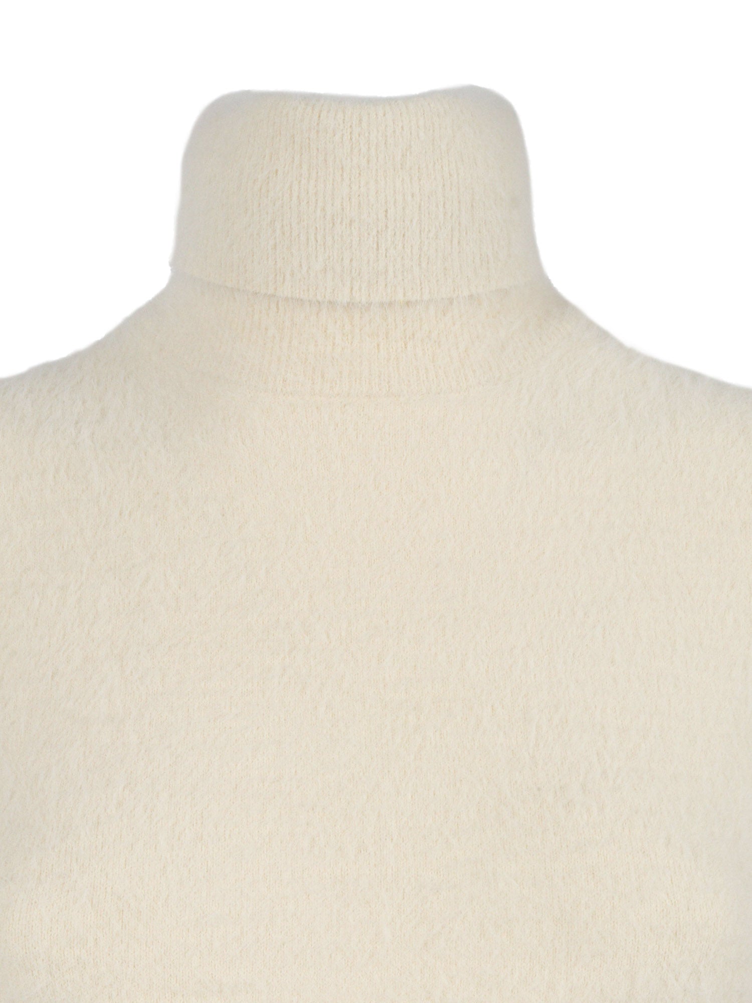 Womans Knitted Dress With Belt White Polyamide Cotton Midi