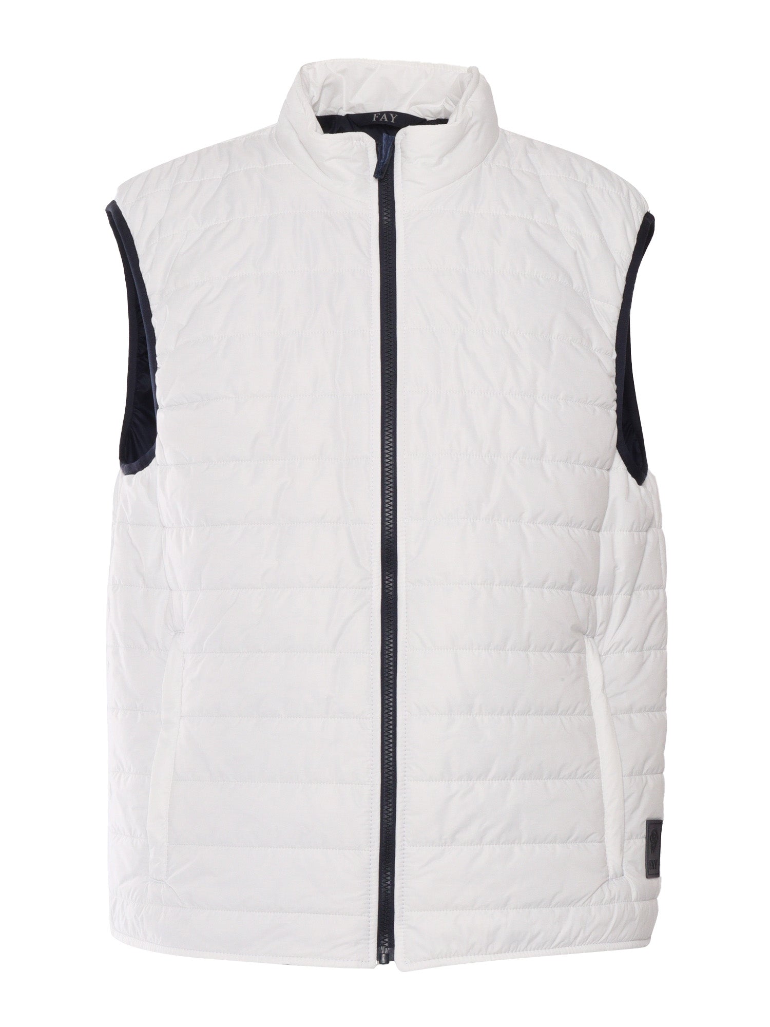 FAY PADDED ZIP VEST JACKET White
