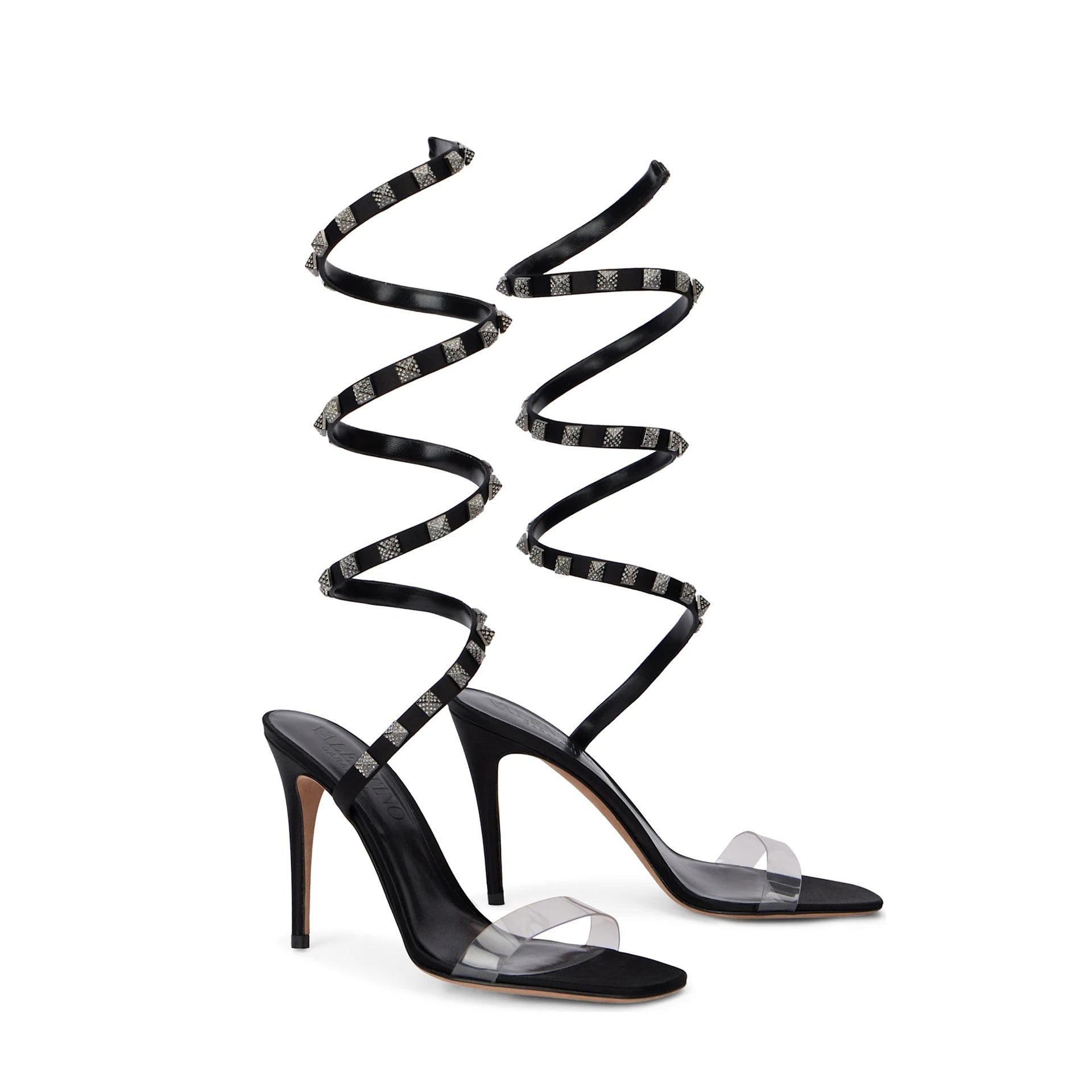 Garavani Rockstud Sandals Black Lamb Leather