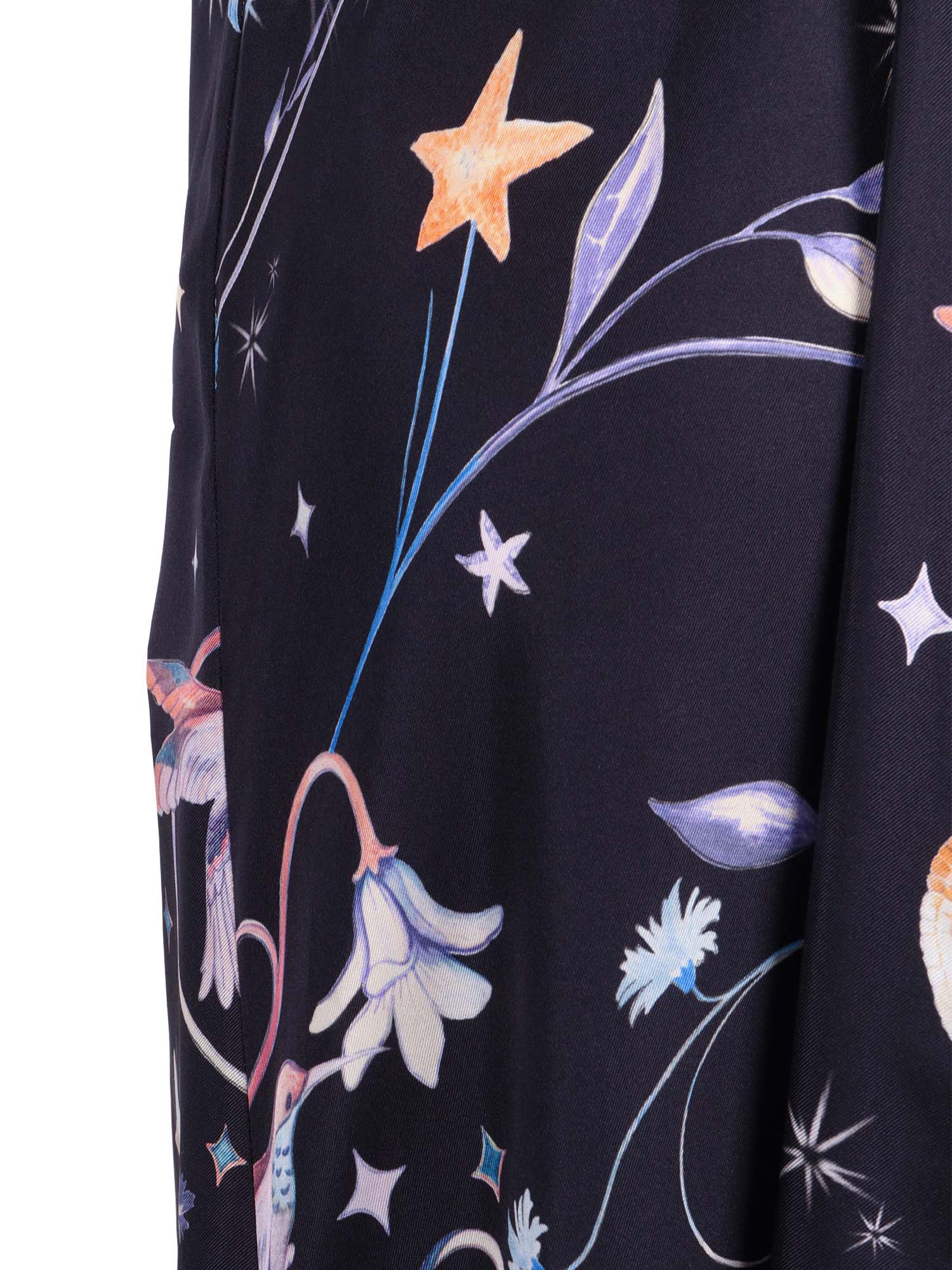 Twill Dress With A Low-Open Back And Deliverance Print Blue Silk Midi