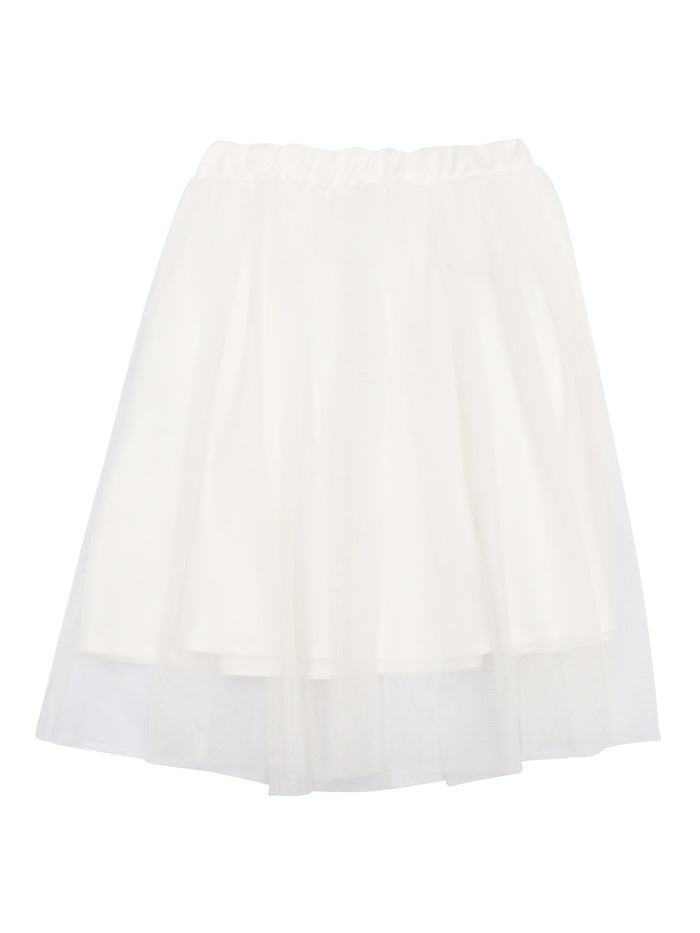 SATIN TULLE SKIRT White