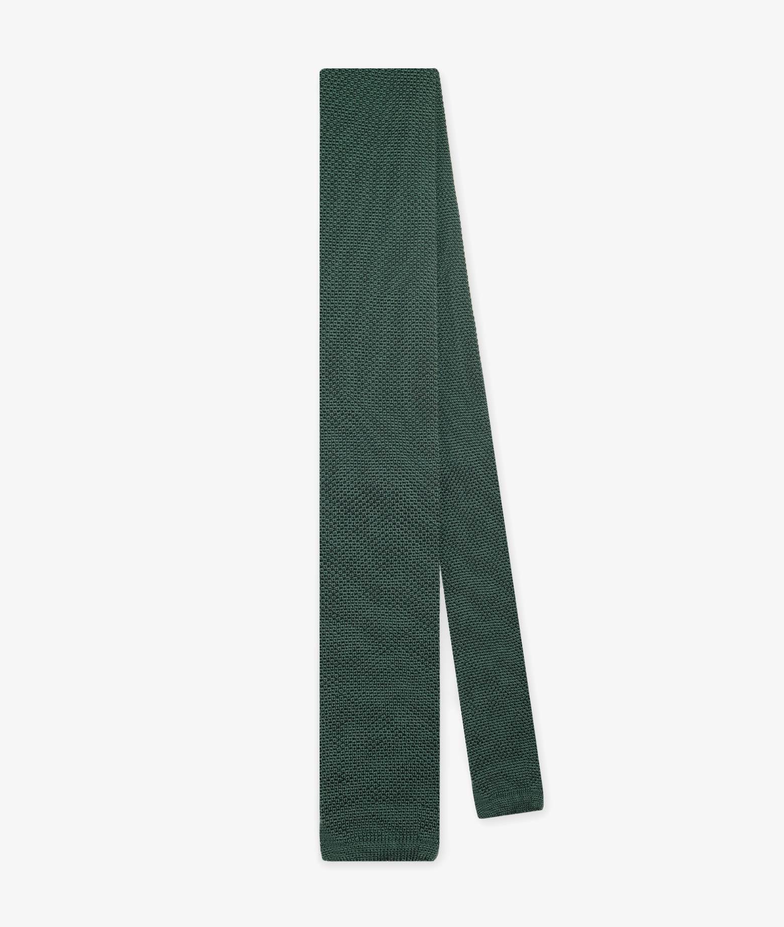 Silk Tricot Tie Darkgreen Knitted