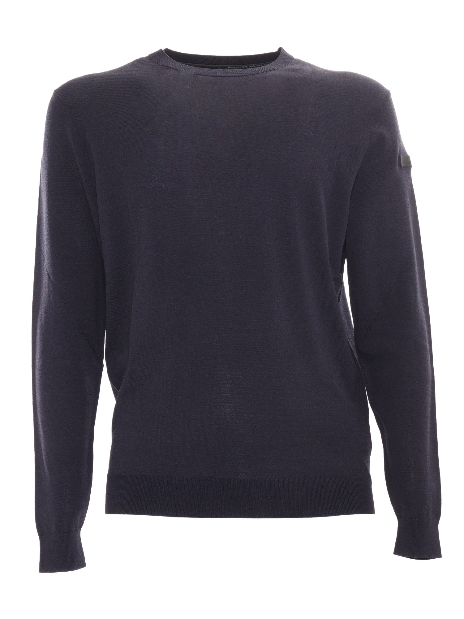 maxell round knit Blue Crewneck