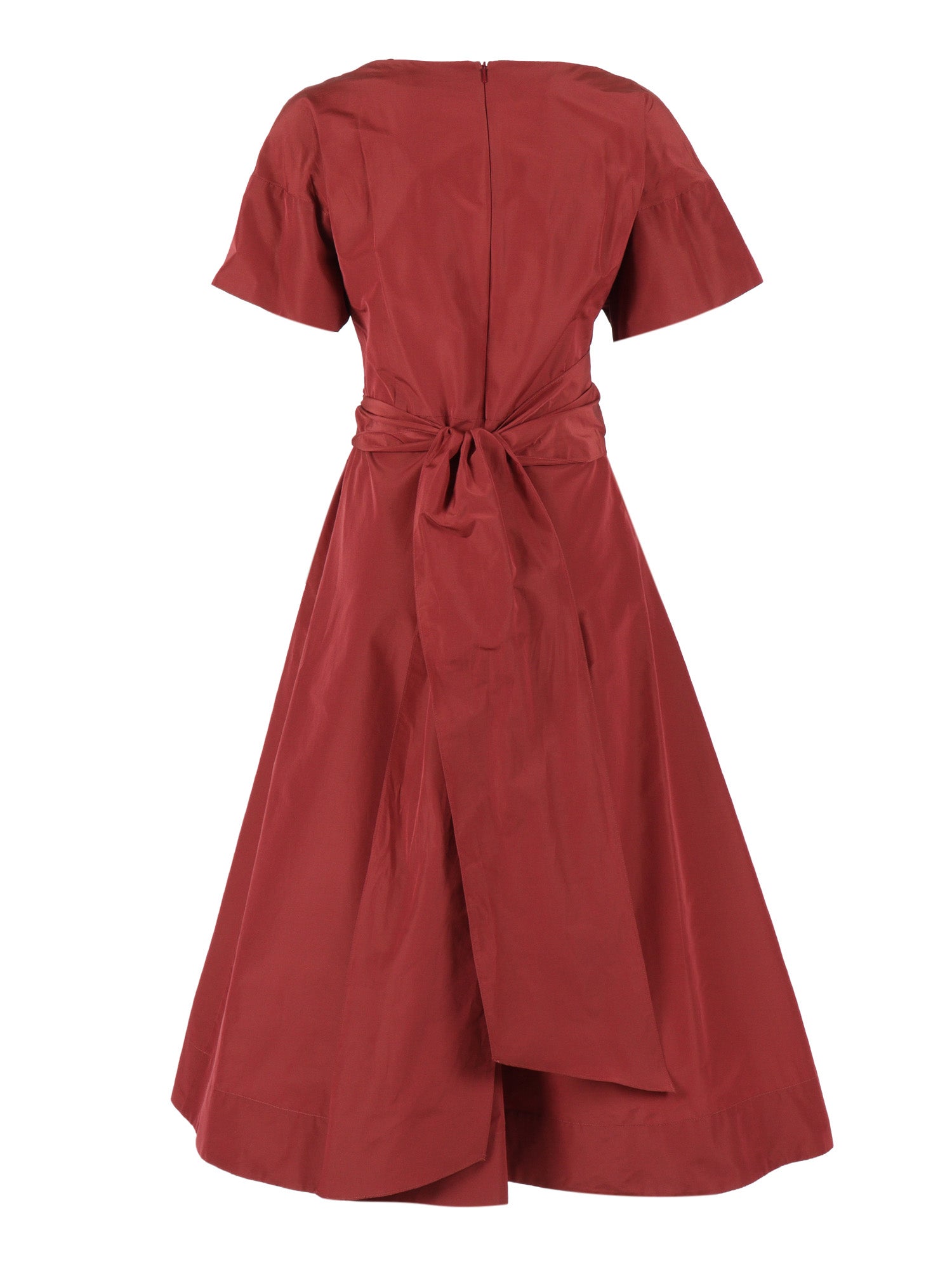 DRESS Red Polyester Cotton Midi