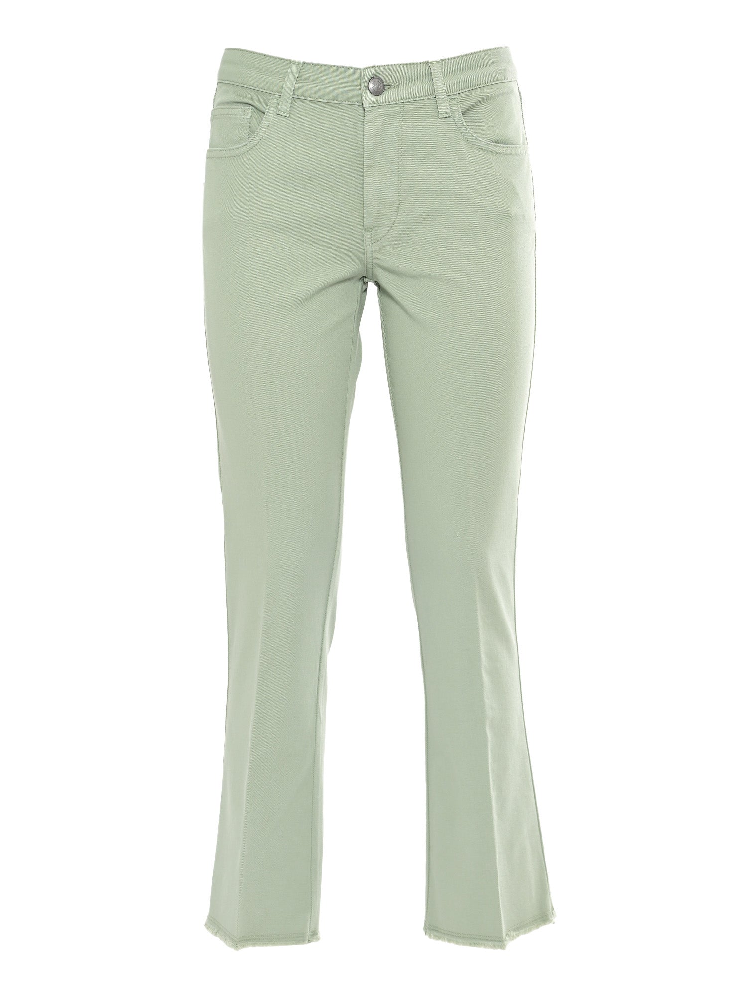 CROPPED PANTS Green Cotton Elastane