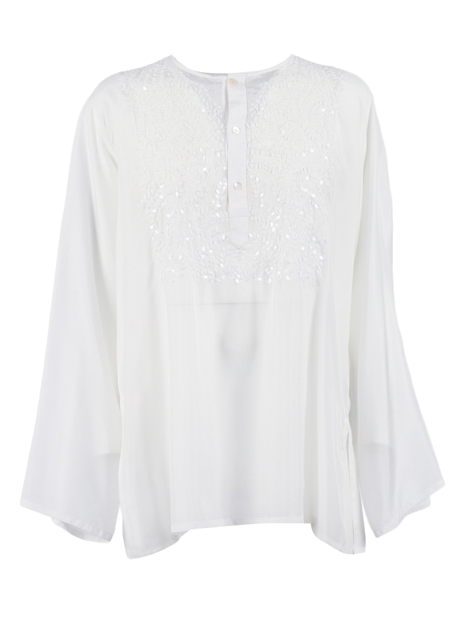 BLOUSE White Silk