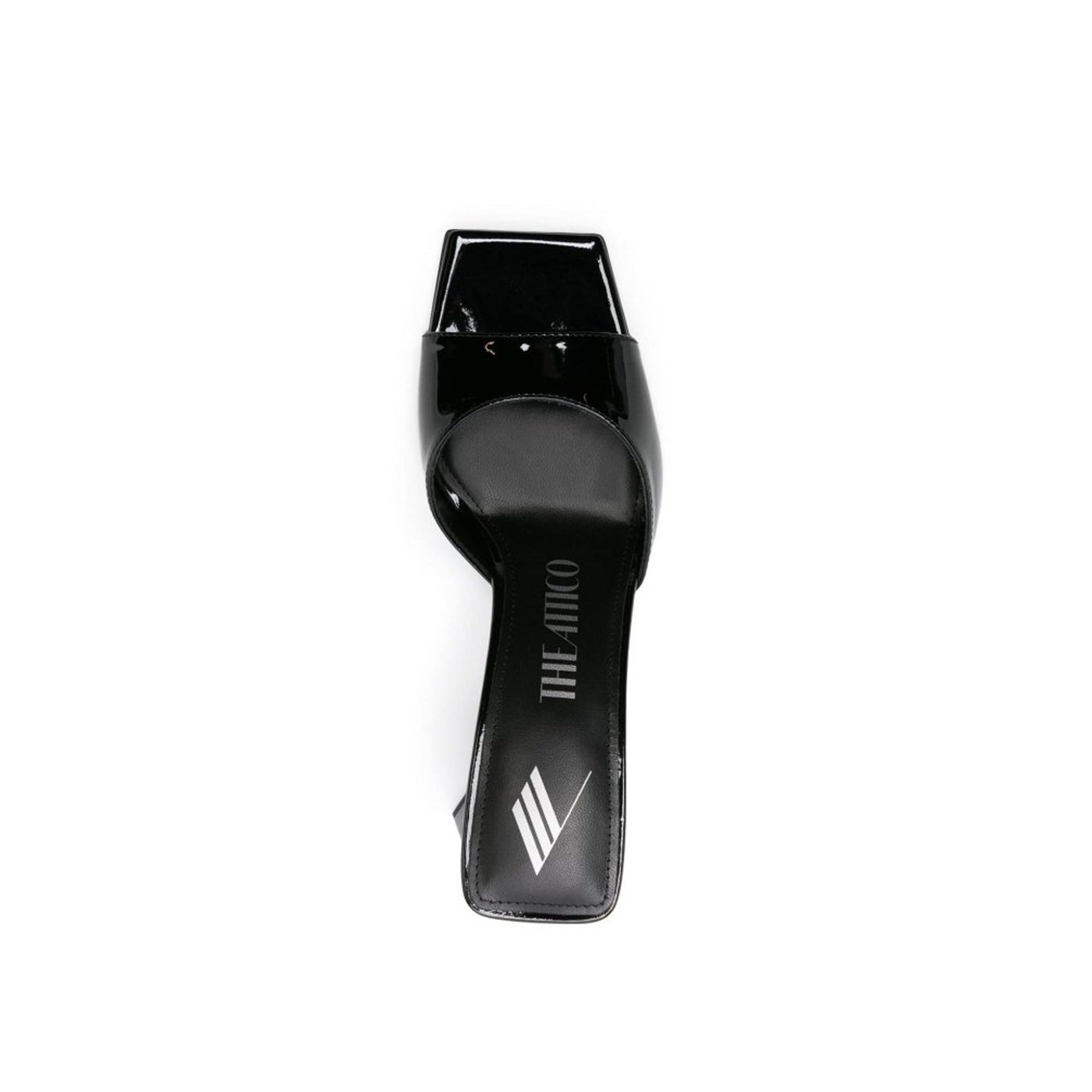 The Attico Mini Devon 85 Leather Sandals Black Calf
