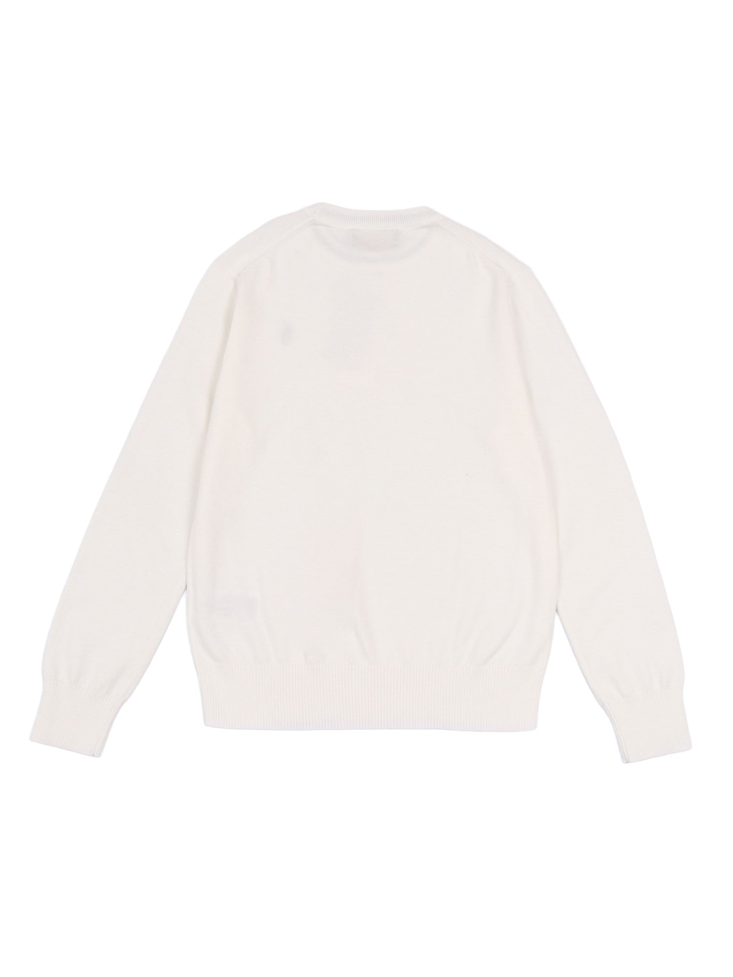 LS CN-TOPS-SWEATER White Cotton Crewneck