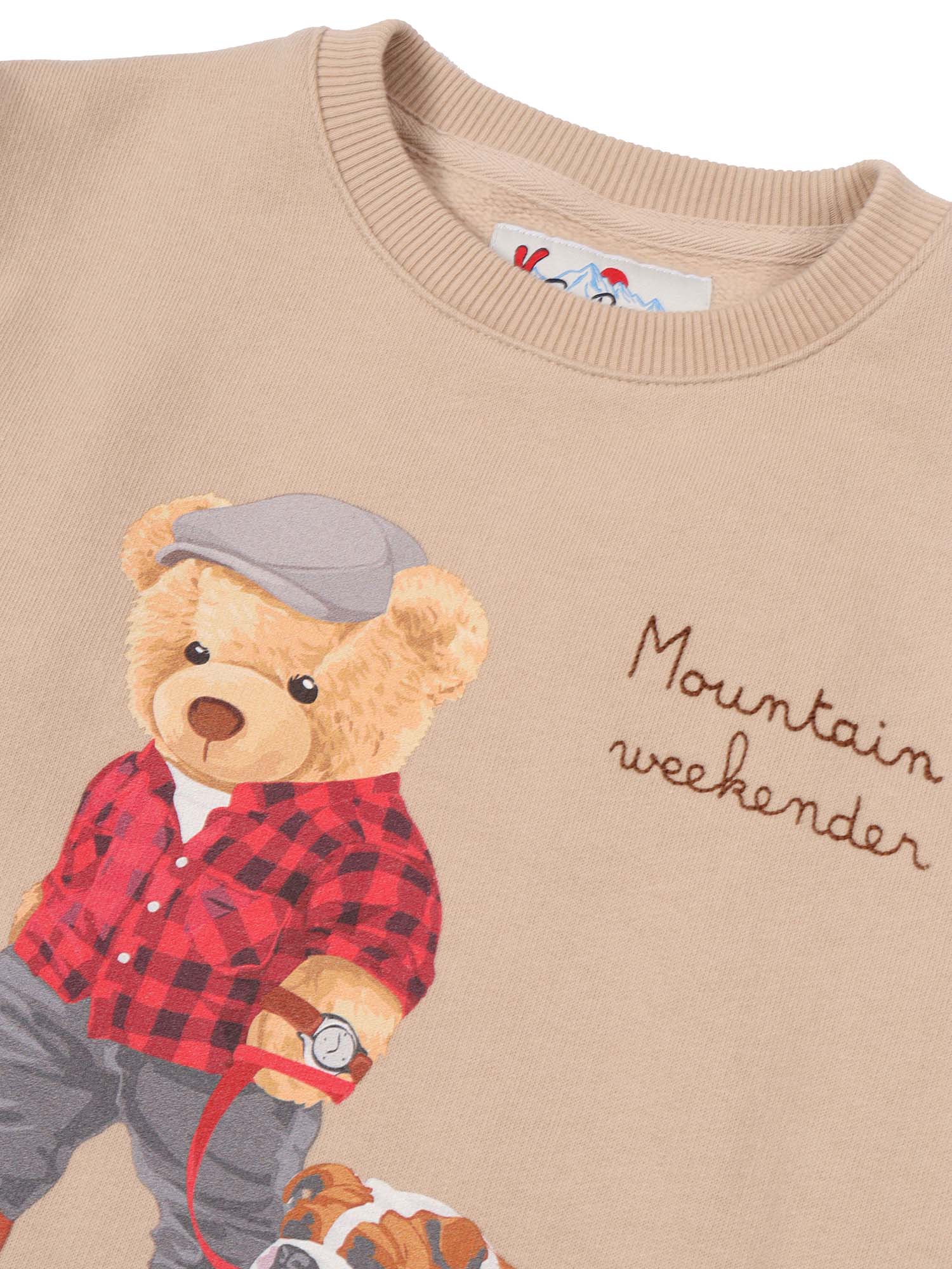 Hutton N-Weekender Bear 11 Emb Beige Cotton Polyester Sweatshirt