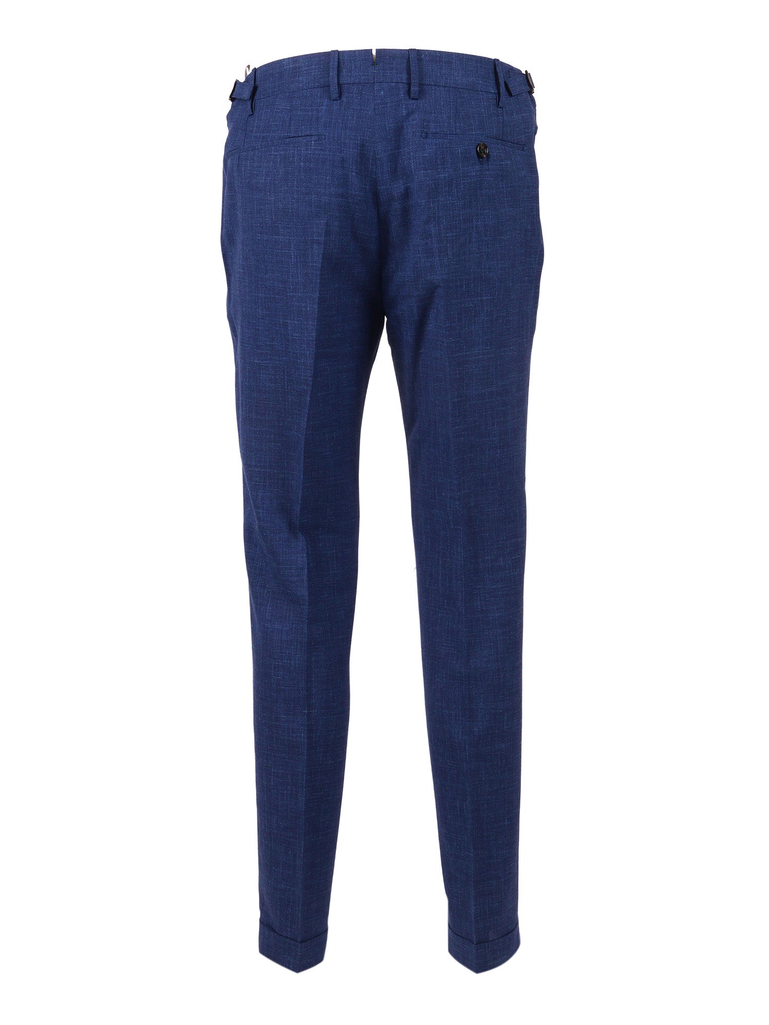 Retrolong Pants Blue Virgin Wool Silk Linen