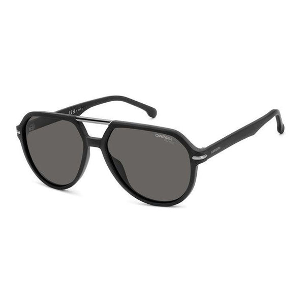 Carrera Sunglasses Aviator Full Rim, Black Frame And Grey Polarized Lens Carrera315-S0003m9 Matte