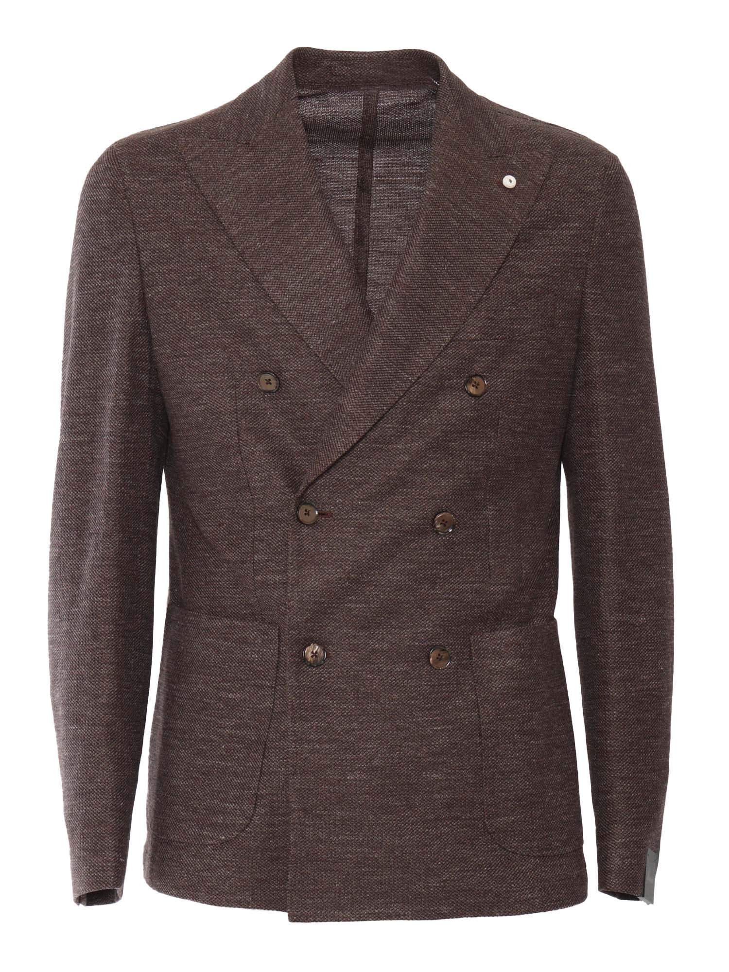 Jacket Brown Linen Cotton Single Breasted