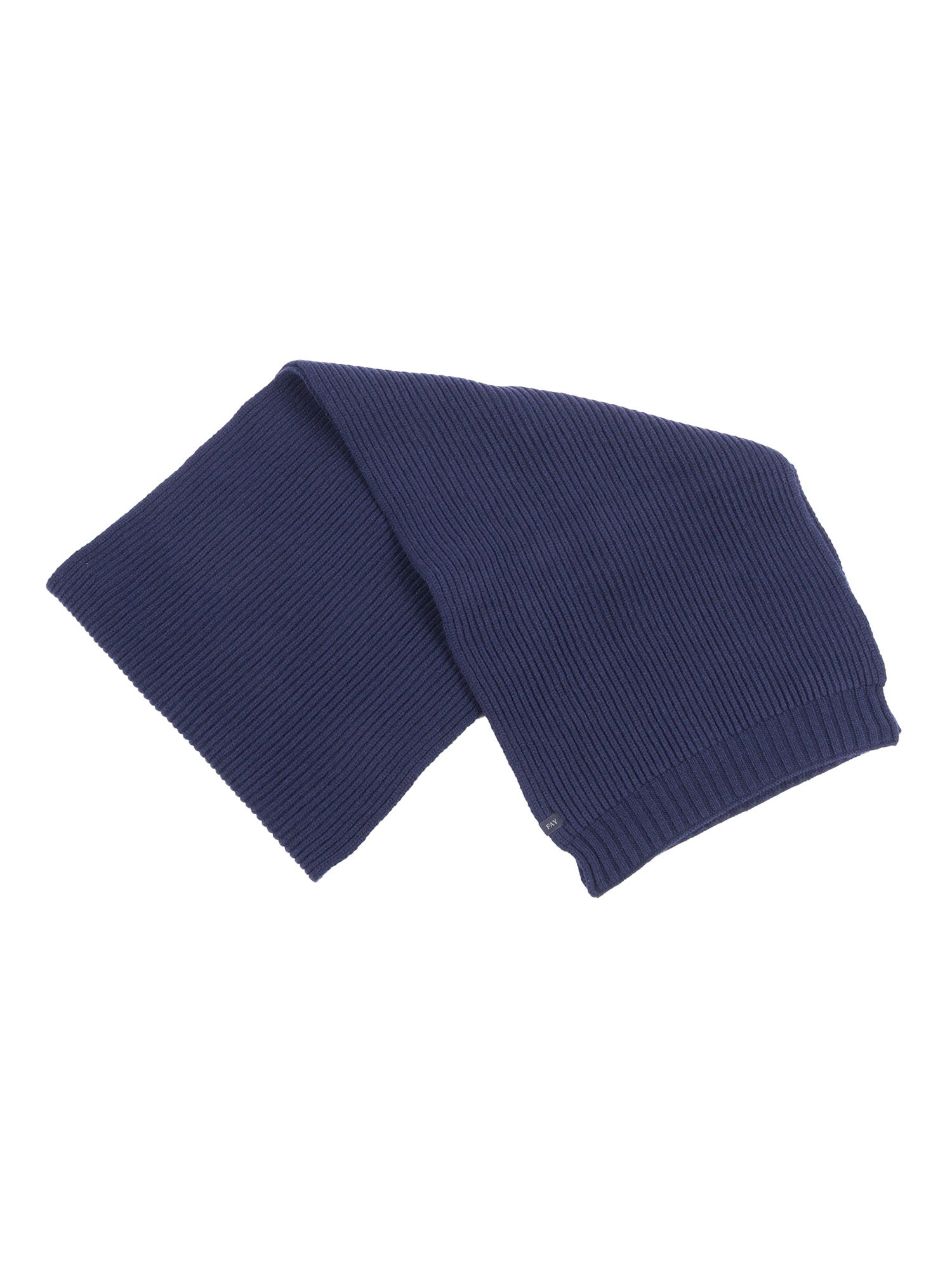 Ribbed Scarf Blue Virgin Wool