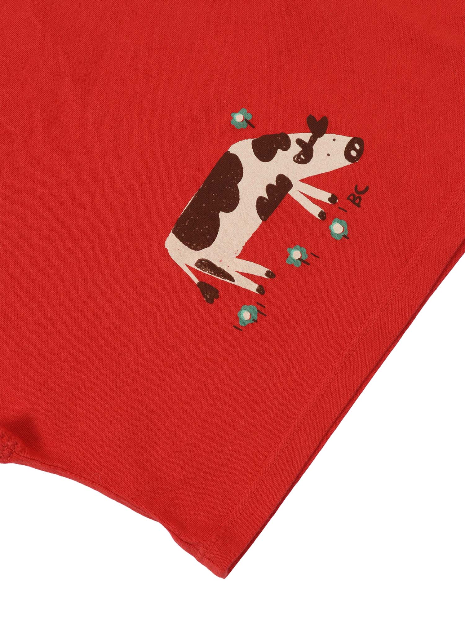 Farm Adventure cropped T-shirt Red Organic Cotton Short Sleeves