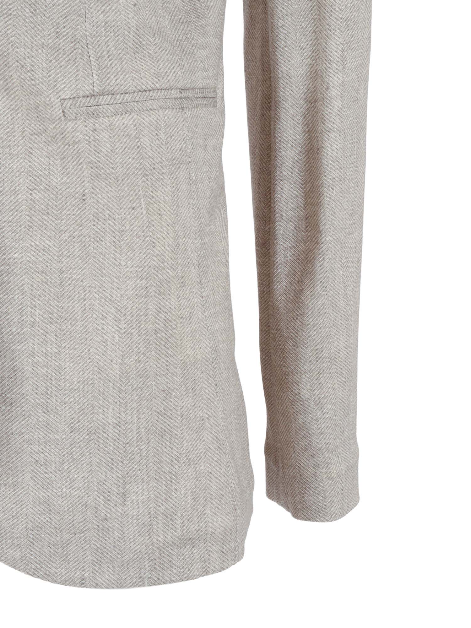 SLIM LONG S.PRINT White Cotton Elastane Jacket