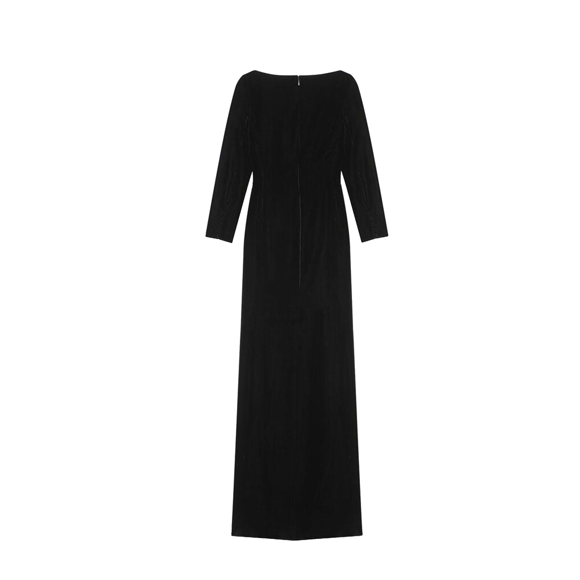 Velvet Long Dress Black Viscose