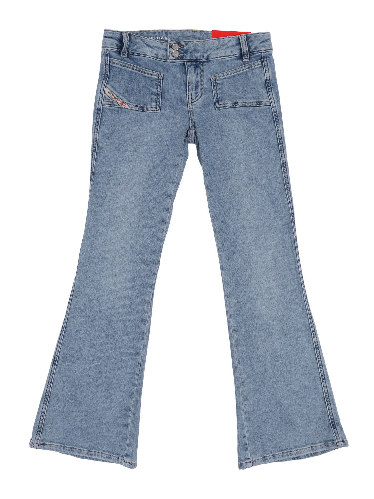 5 pockets Blue Cotton Elastane Jean